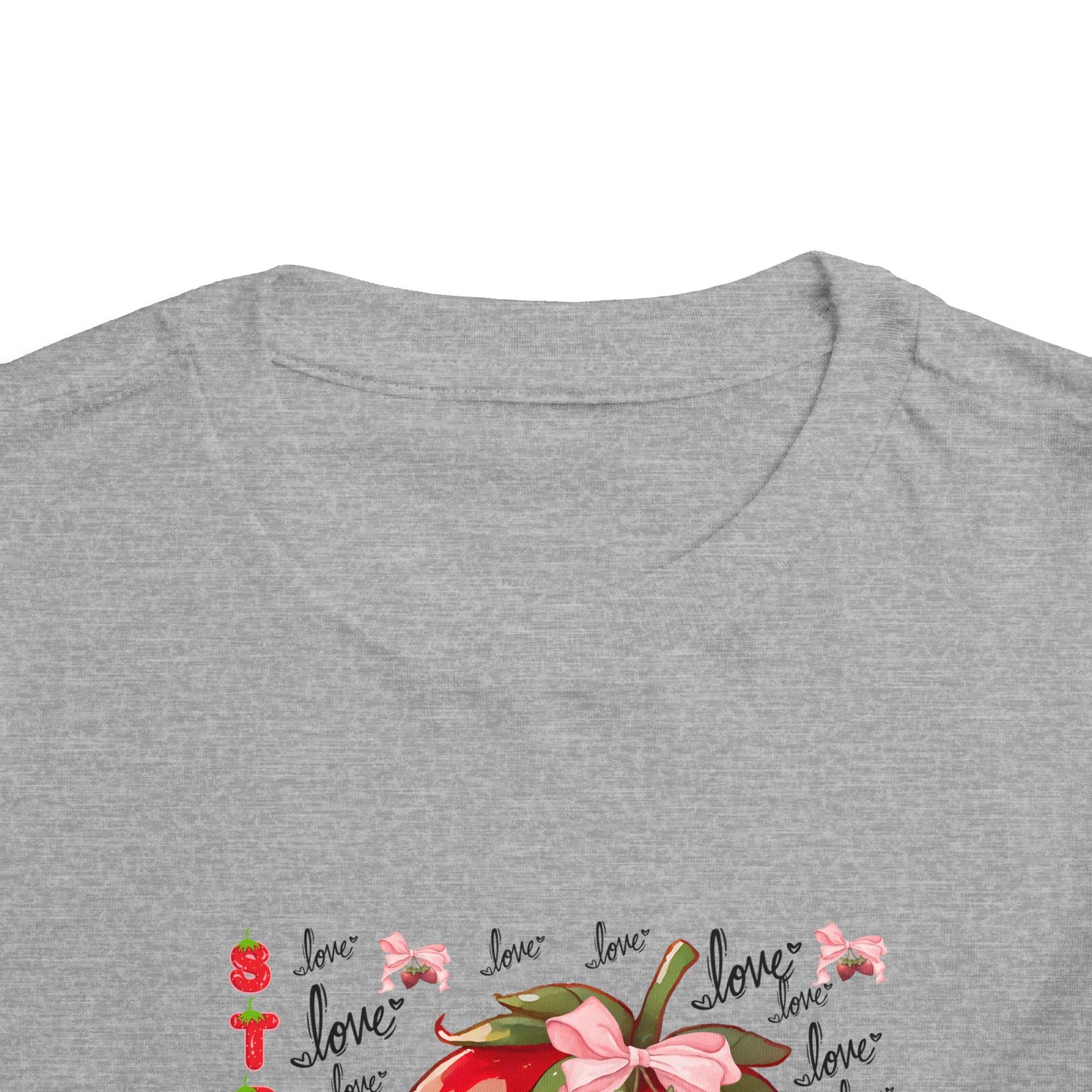 Cute Strawberry Love Toddler Tee, Baby Summer Shirt, Kids Gift, Fruit Graphic Tee, Toddler Outfit, Birthday Gift