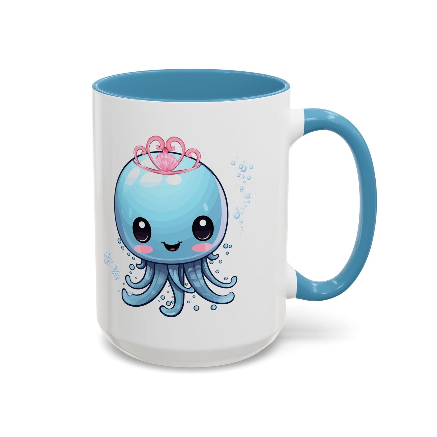 Blue jellyfish with a pink tiara Coffee Mug