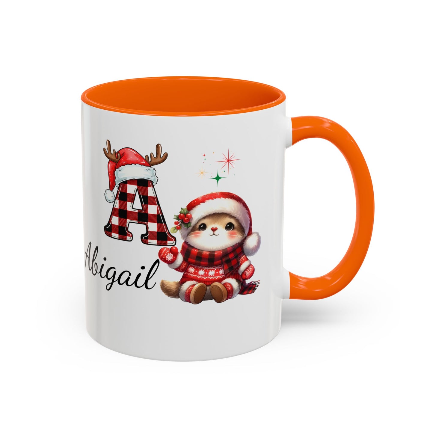 Festive Personalized Coffee Mug, Holiday Gift for Coffee Lovers, Custom Name Mug, Cute Animal Design, Perfect for Christmas
