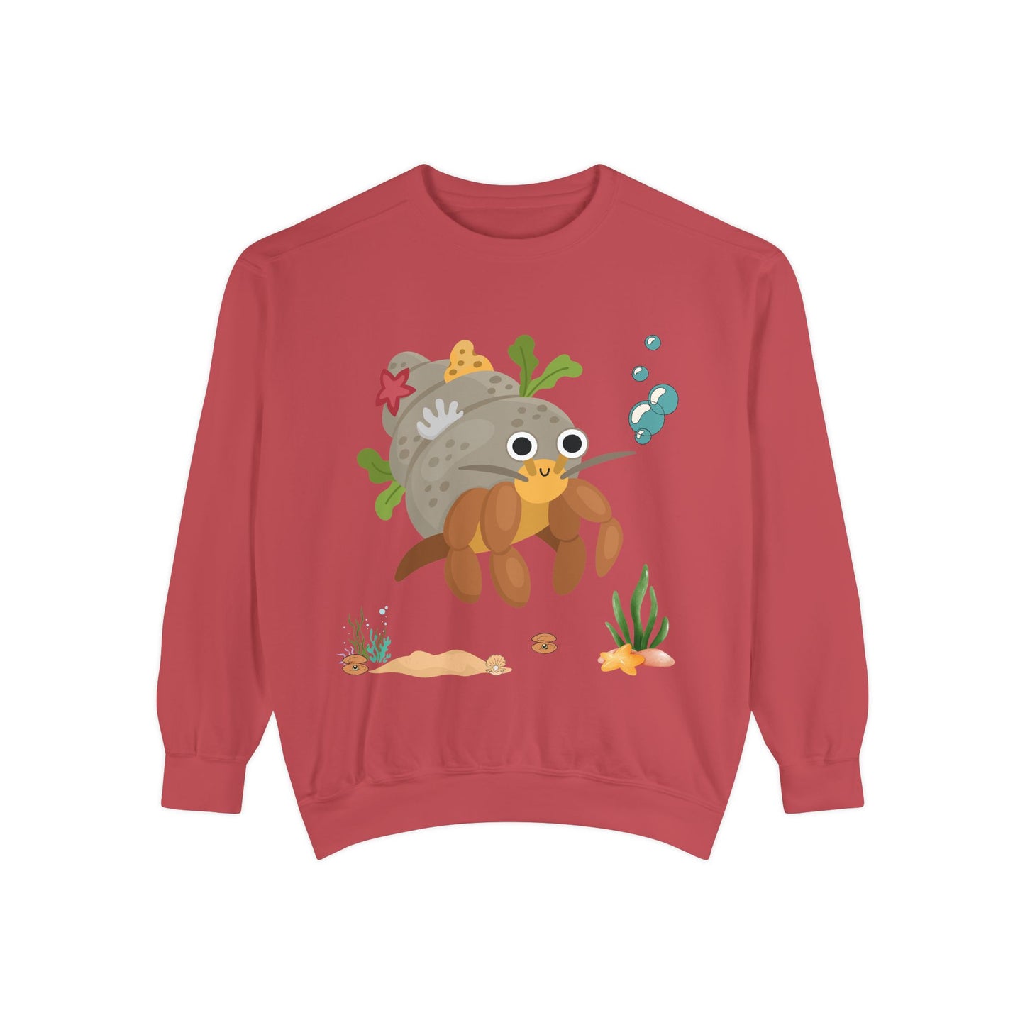Hermit crab with shell underwater Unisex Garment-Dyed Sweatshirt