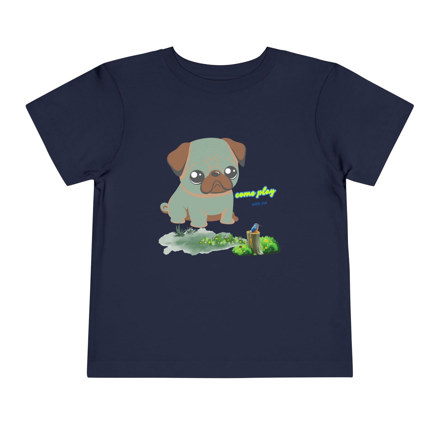 Cute Pug Toddler Tee, Adorable Dog Shirt, Kids Animal Tee, Gift for Dog Lovers, Cute Toddler Clothing, Playful Summer Outfit