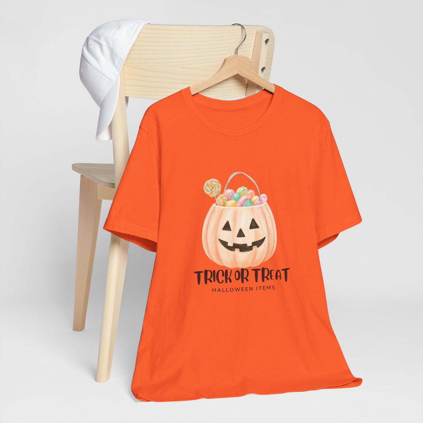Halloween Trick or Treat T-Shirt, Unisex Graphic Tee, Fall Wardrobe Addition, Perfect for Halloween Parties, Spooky Season Wear