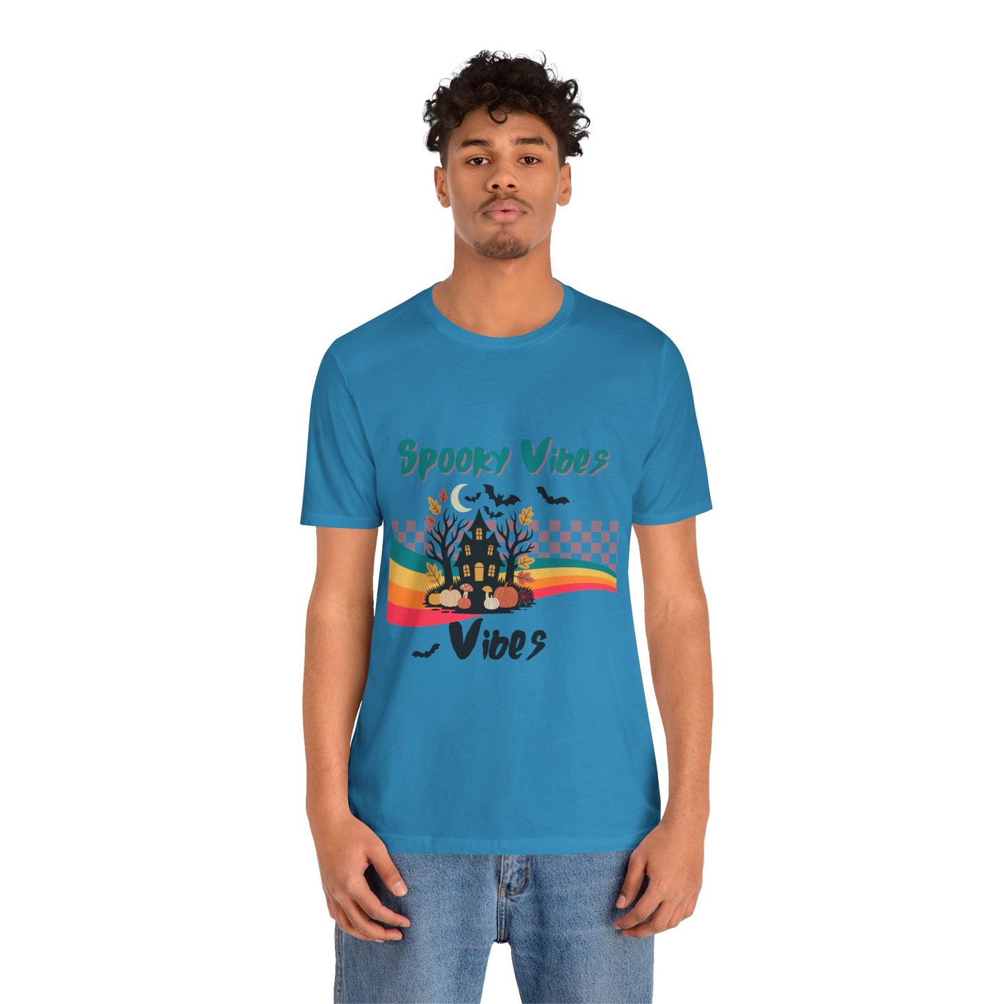 Spooky Vibes Graphic Tee, Unisex Halloween Shirt, Fall Fashion, Casual T-Shirt, Unique Gift for Halloween Lovers, Autumn Wardrobe Essential