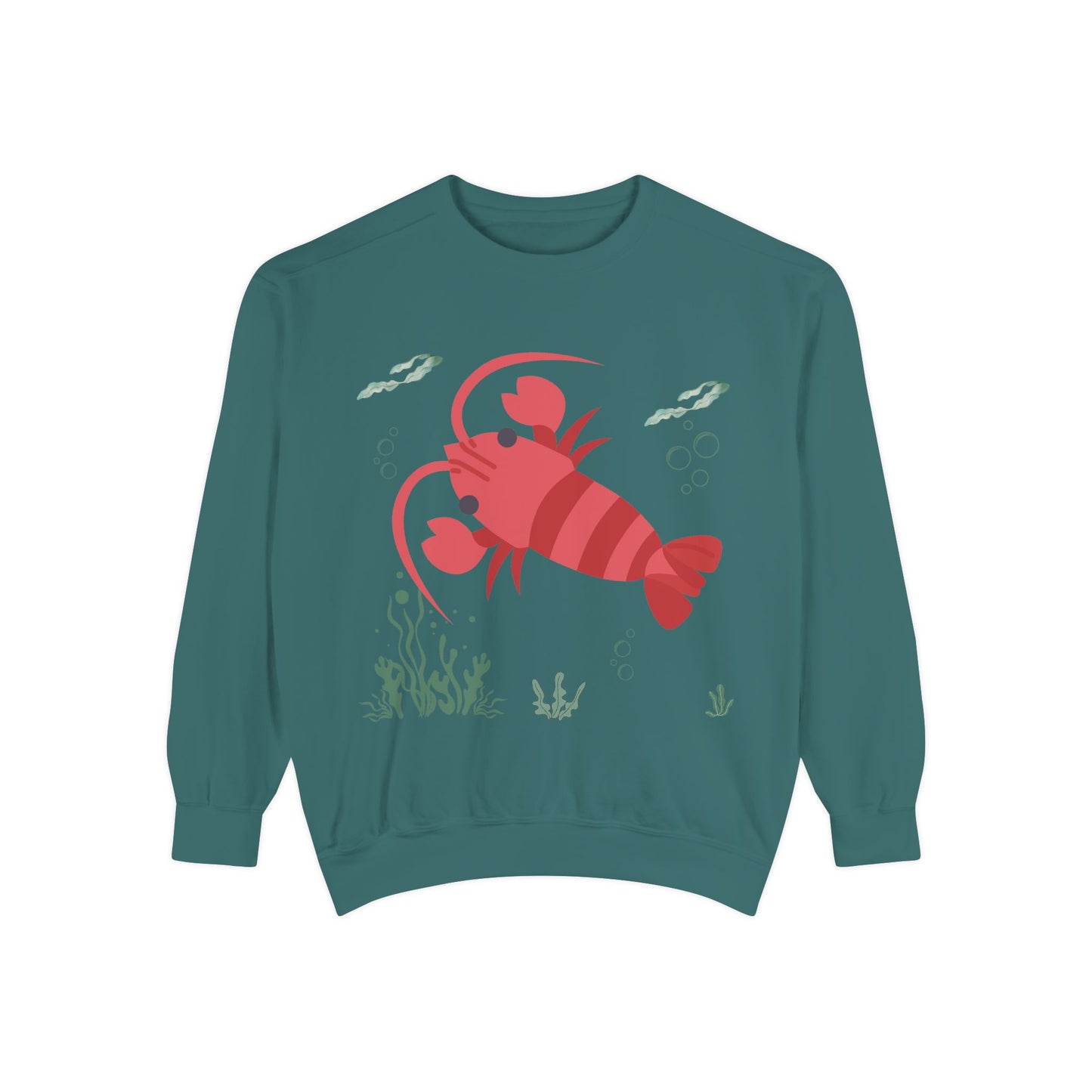 Red crayfish in an aquatic environment Unisex Garment-Dyed Sweatshirt