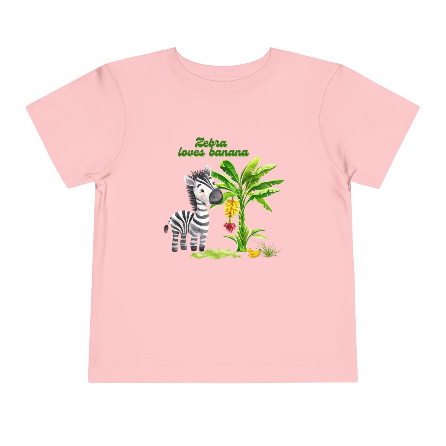 Cute Zebra Loves Bananas Toddler Tee, Kids Animal Birthday Gift, Playful Summer Wear, Fun Graphic T-Shirt, Adorable Toddler Apparel