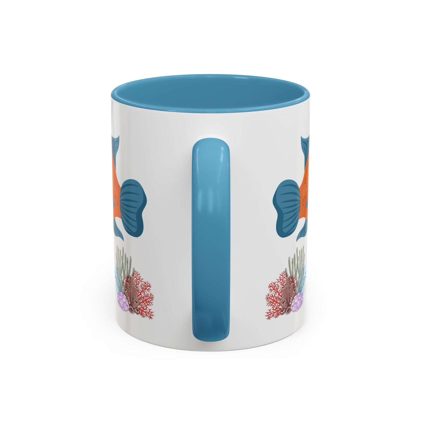 Orange and blue fish with coral and bubble Coffee Mug
