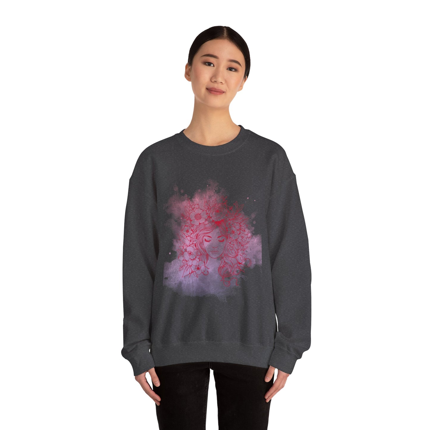 Floral Dreamer Crewneck Sweatshirt | Unisex Cozy Top, Stylish Gift, Fall Fashion, Floral Art, Everyday Comfort