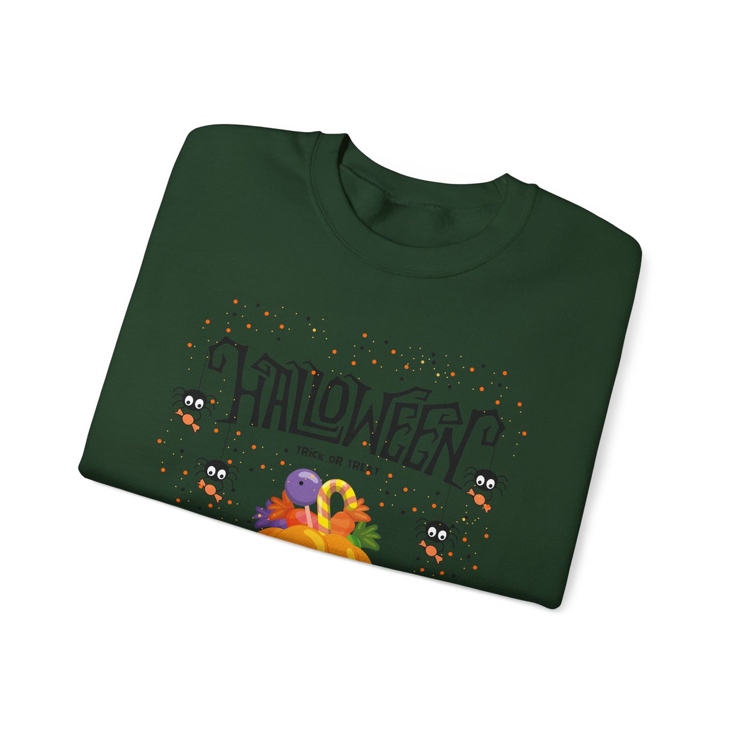 Halloween Themed Unisex Crewneck Sweatshirt, Cozy Fall Apparel, Gifting, Festive Wear, Halloween Decorations, Pumpkin Design