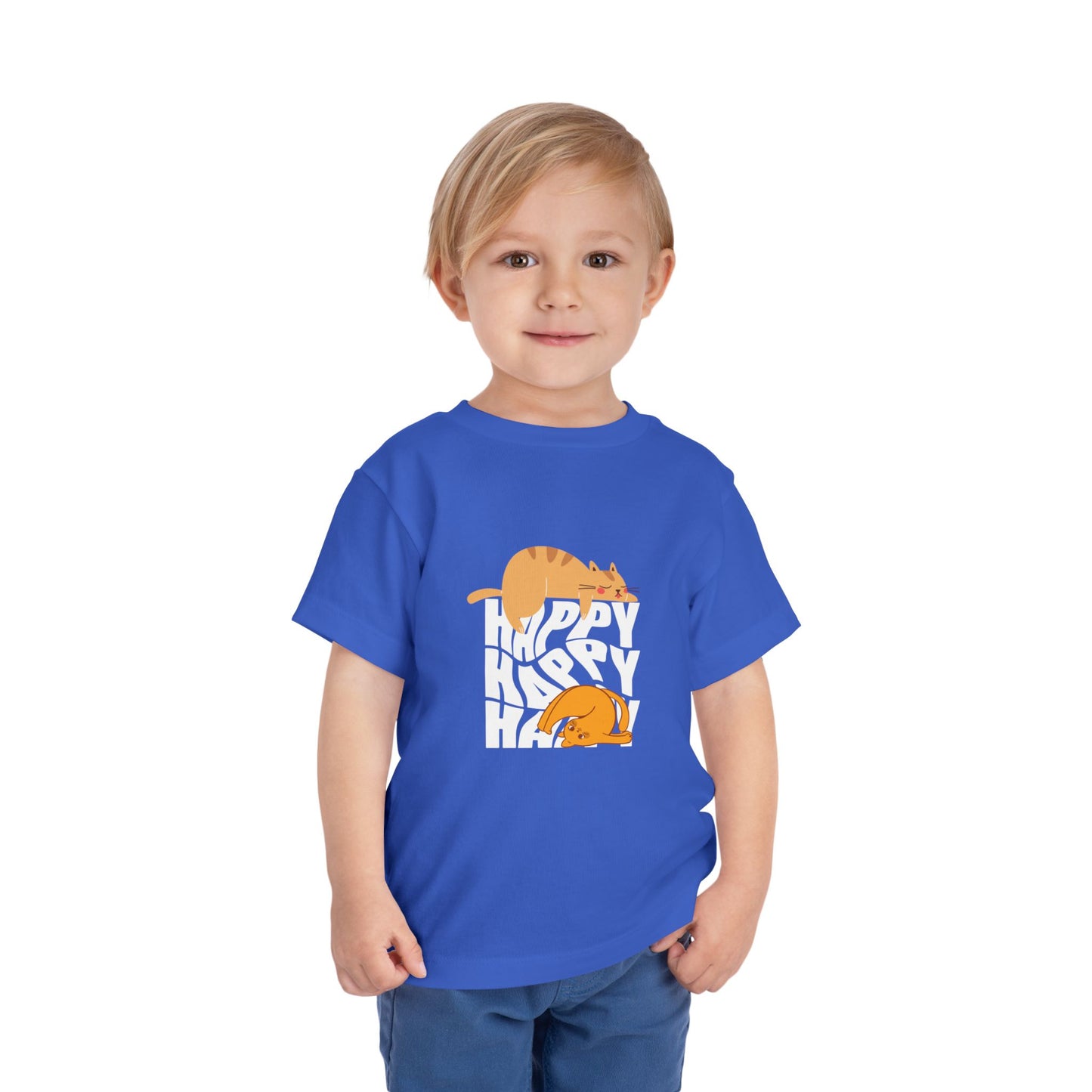 Happy Cats Toddler Tee - Cute Kids Shirt, Playful T-Shirt, Cat Lover Gift, Birthday Outfit, Everyday Wear
