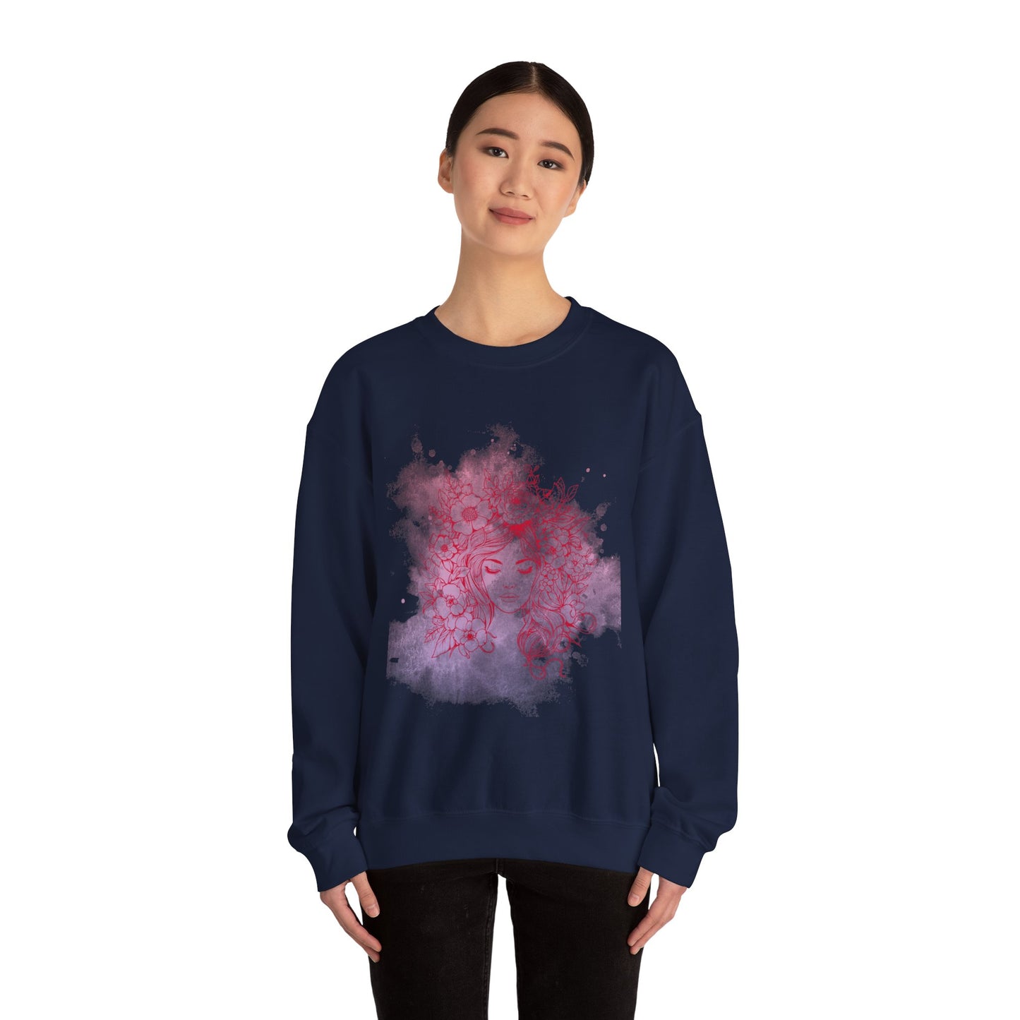 Floral Dreamer Crewneck Sweatshirt | Unisex Cozy Top, Stylish Gift, Fall Fashion, Floral Art, Everyday Comfort
