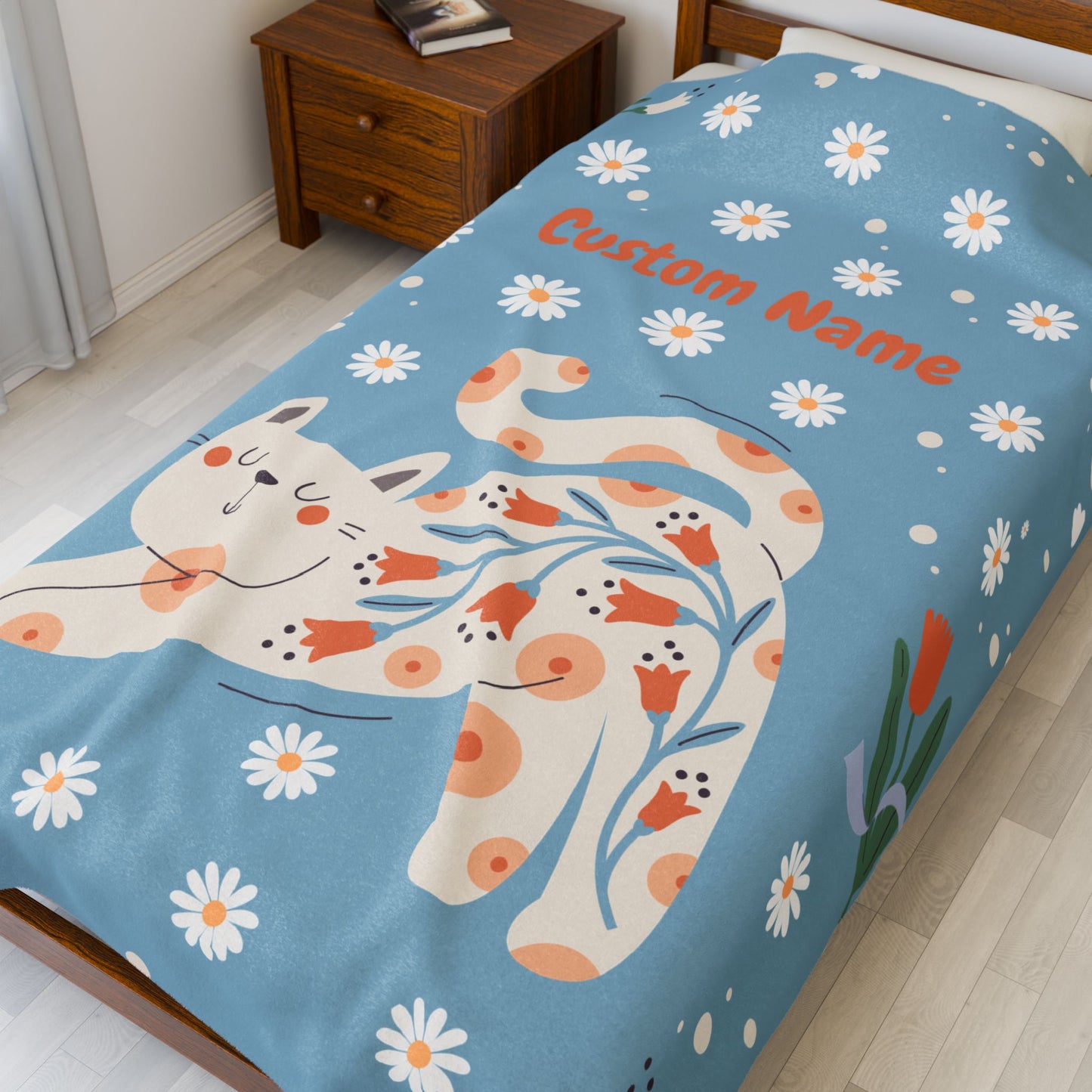 Custom Cat Plush Blanket, Cozy Throw for Pet Lovers, Gift for Animal Lovers, Personalized Home Decor, Warm Snuggle Blanket