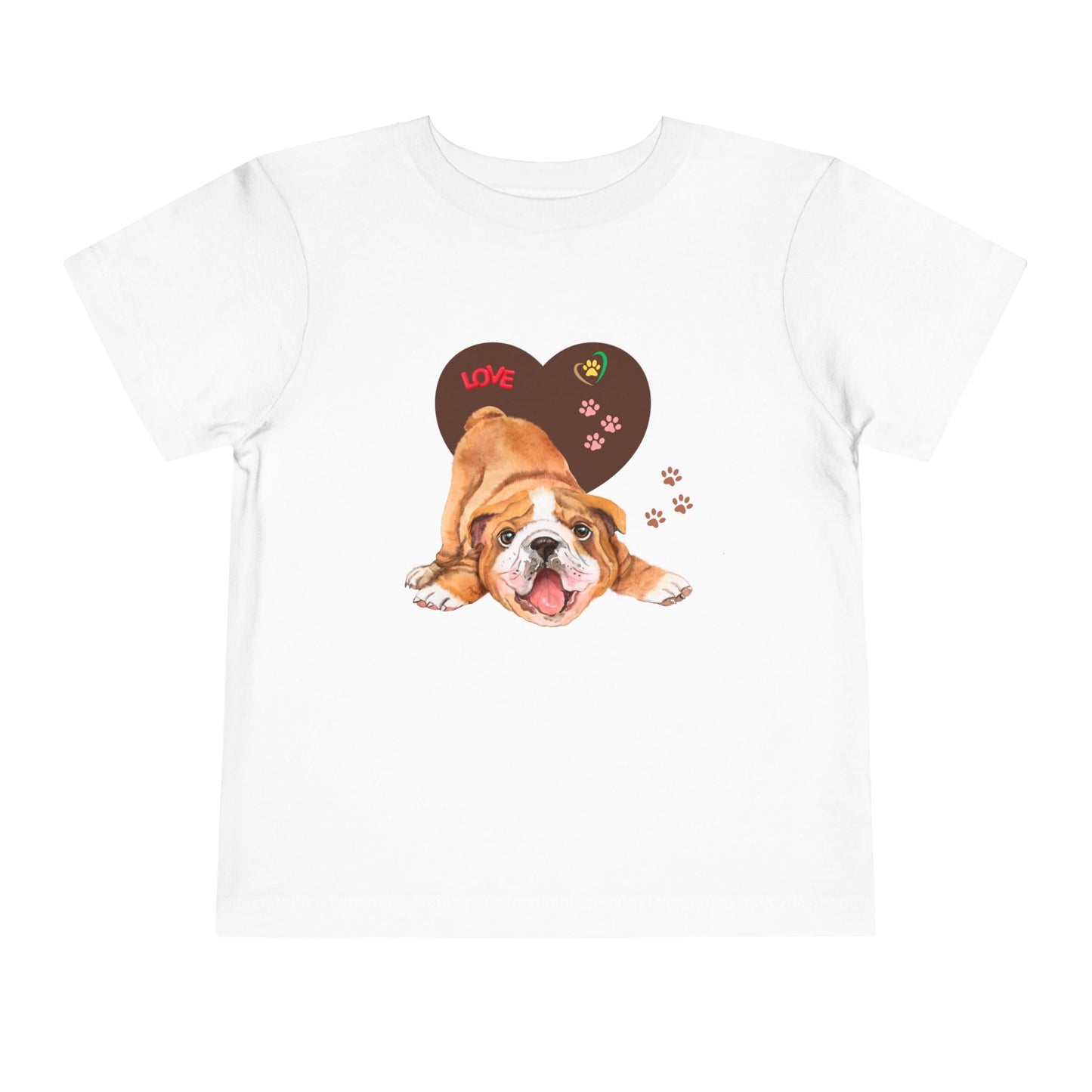 Bulldog Love Toddler Tee - Cute Dog Shirt, Baby Gift, Pet Lover Apparel, Kids Summer Style, Adorable Animal Tee