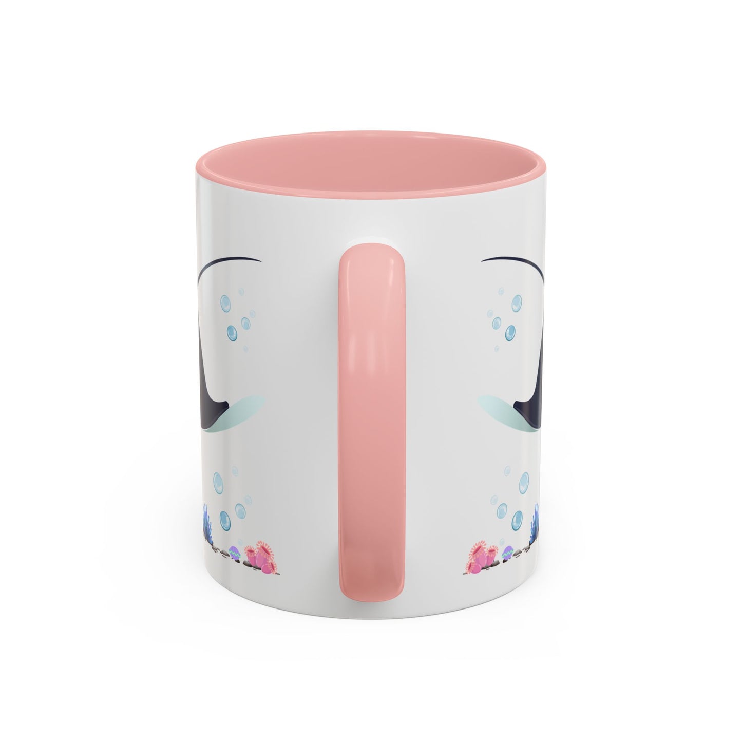 Manta ray with bubbles and coral reef Coffee Mug