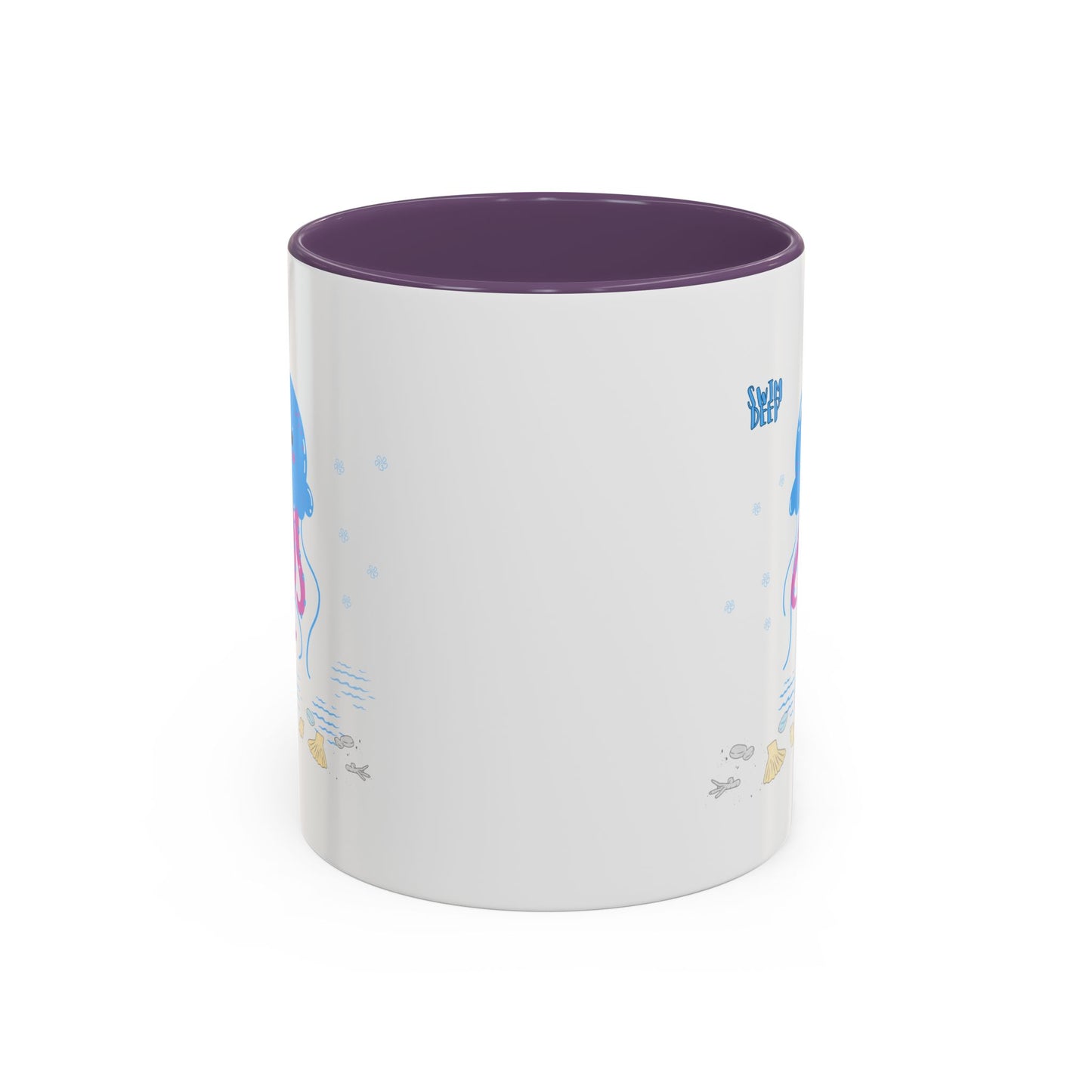 Blue jellyfish with pink tentacles Coffee Mug