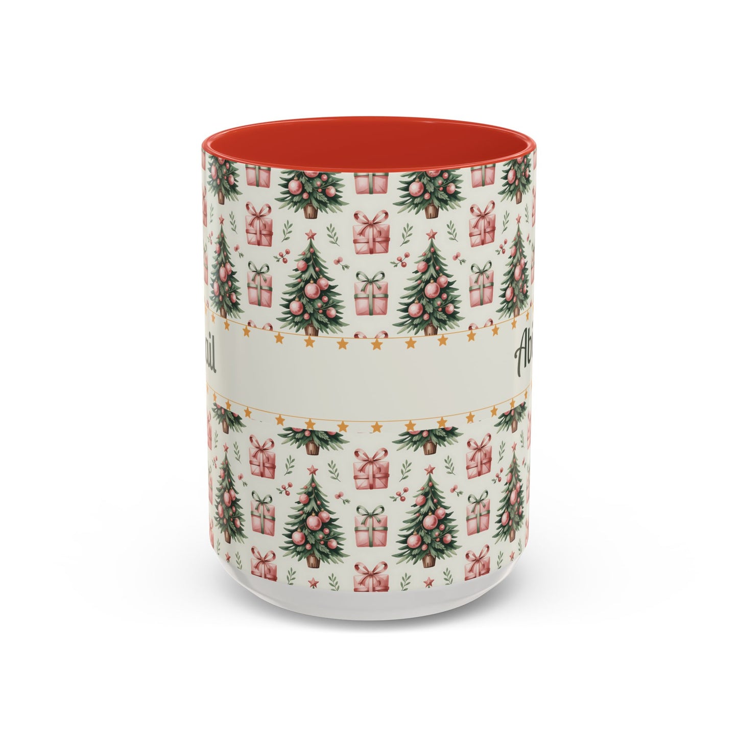 Personalized Christmas Accent Coffee Mug - Holiday Gift, Custom Name Mug, Festive Drinkware, Winter Celebrations, Home Decor