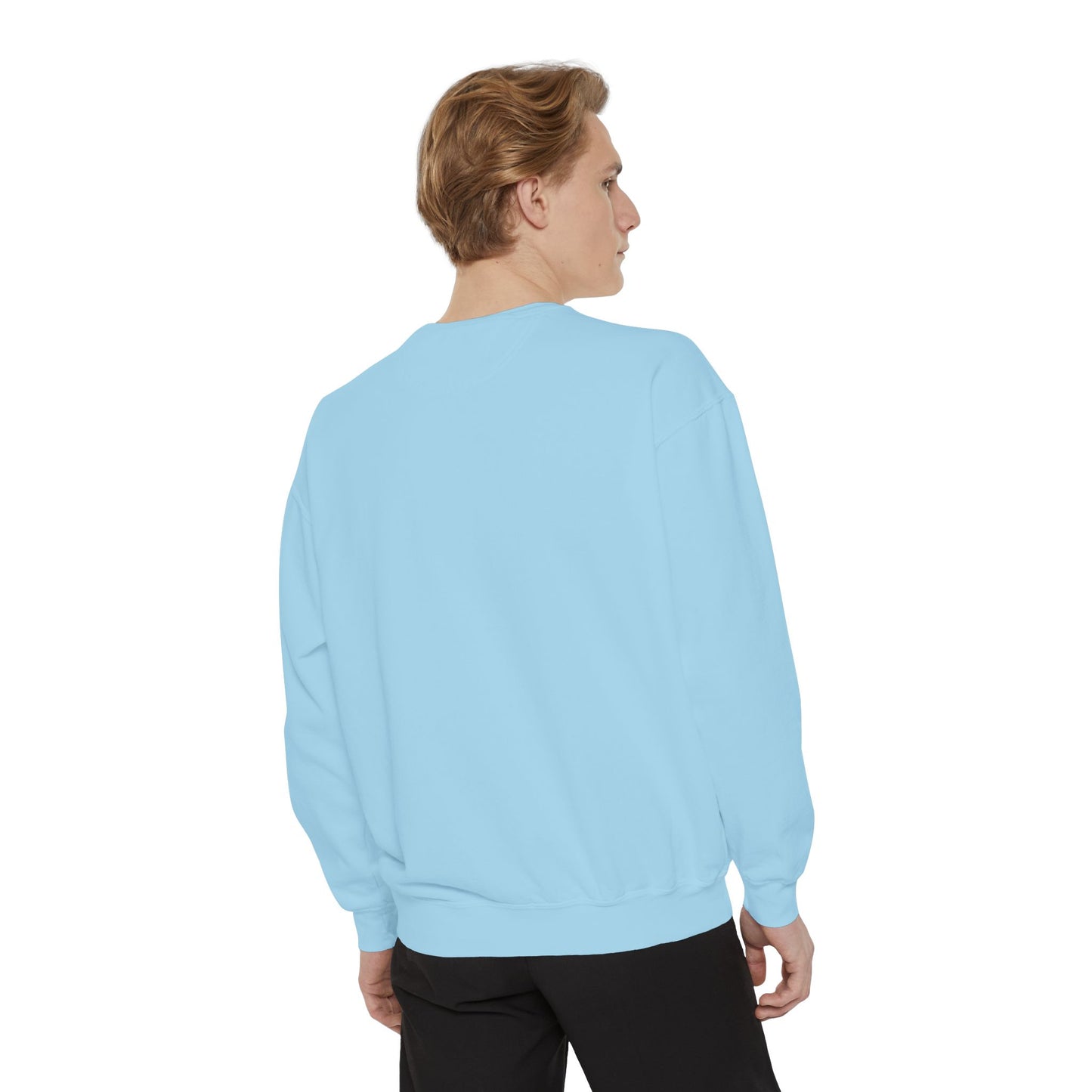 Blue jellyfish with pink tentacles Unisex Garment-Dyed Sweatshirt