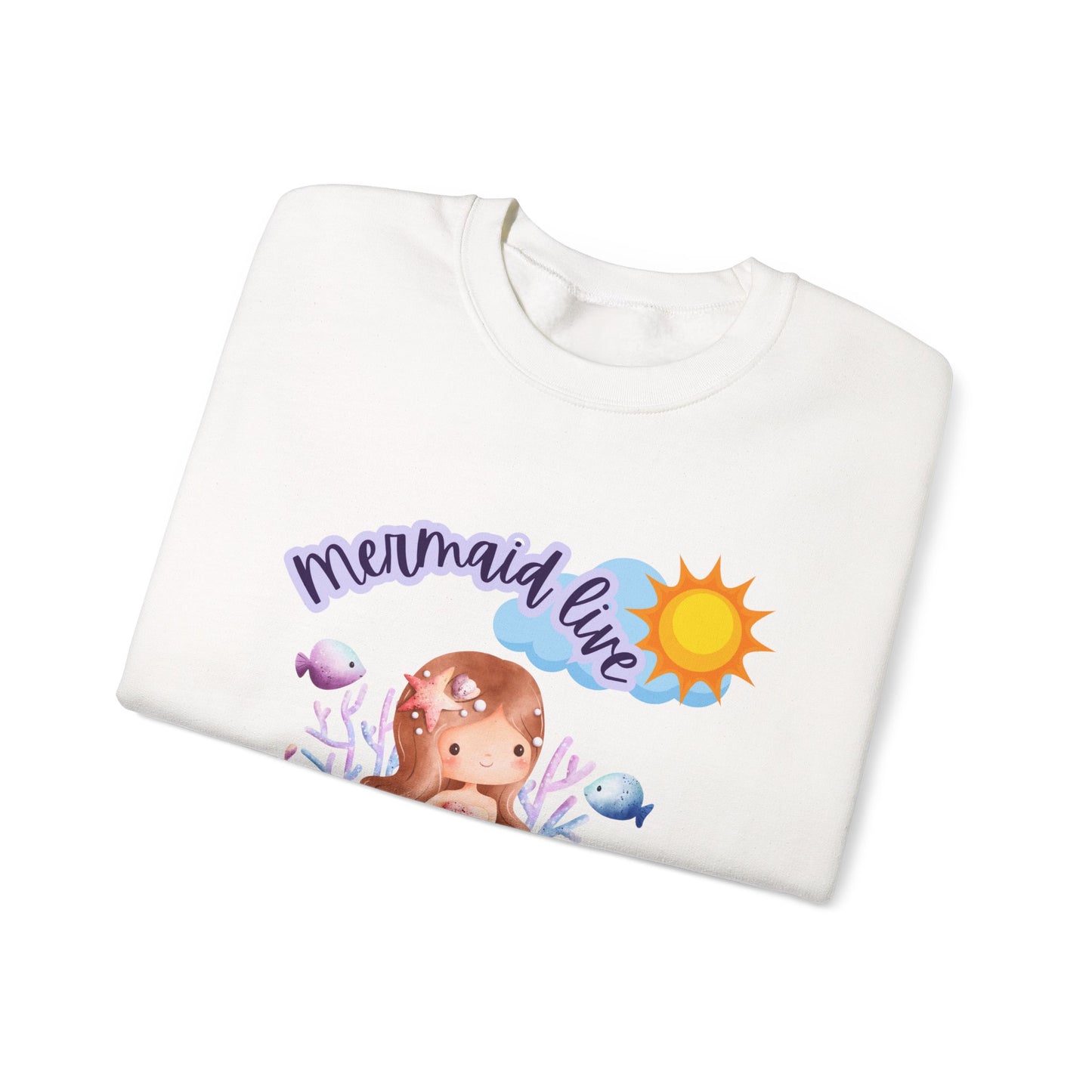 Mermaid Vibes Crewneck Sweatshirt | Cozy Gift for Sea Lovers, Beach Days, Casual Wear, Birthday, Summer