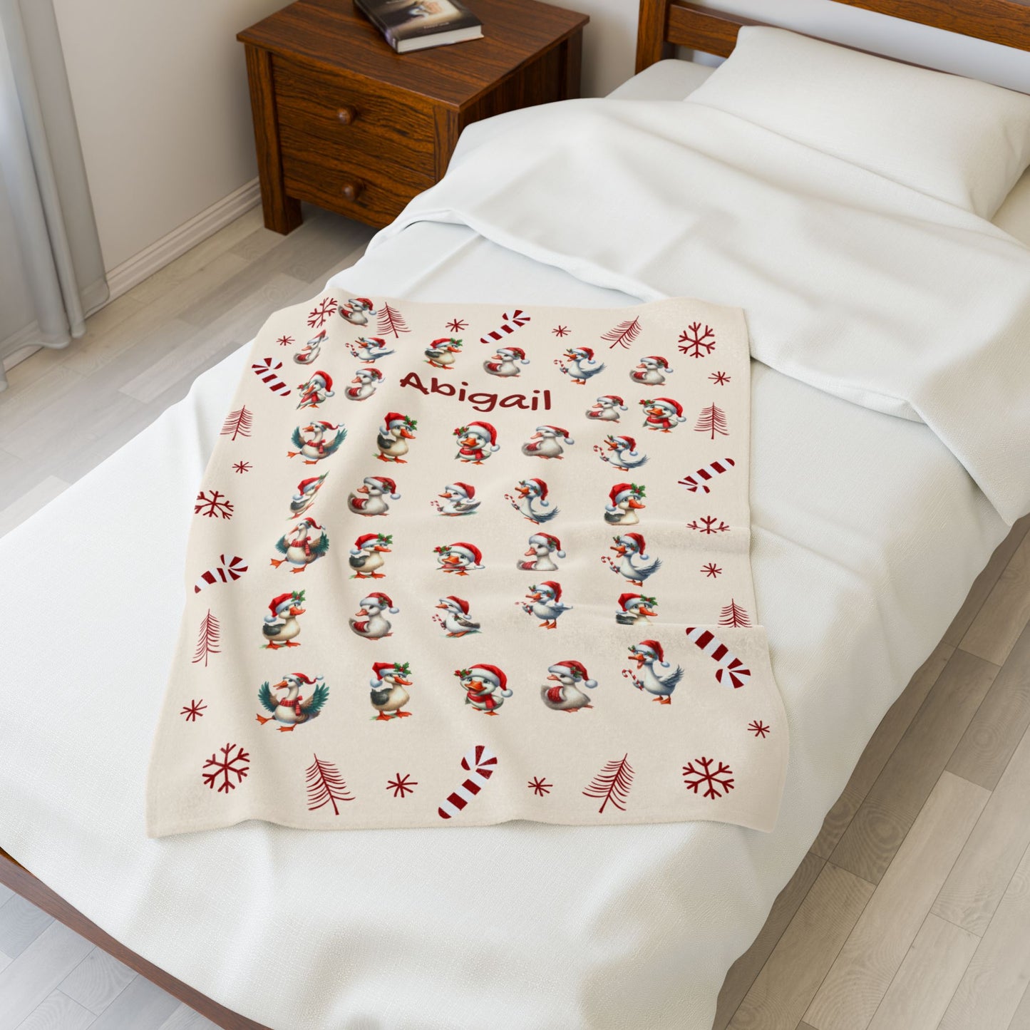 Personalized Christmas Plush Blanket, Cozy Holiday Throw, Custom Name Blanket, Unique Gift Idea, Winter Decor