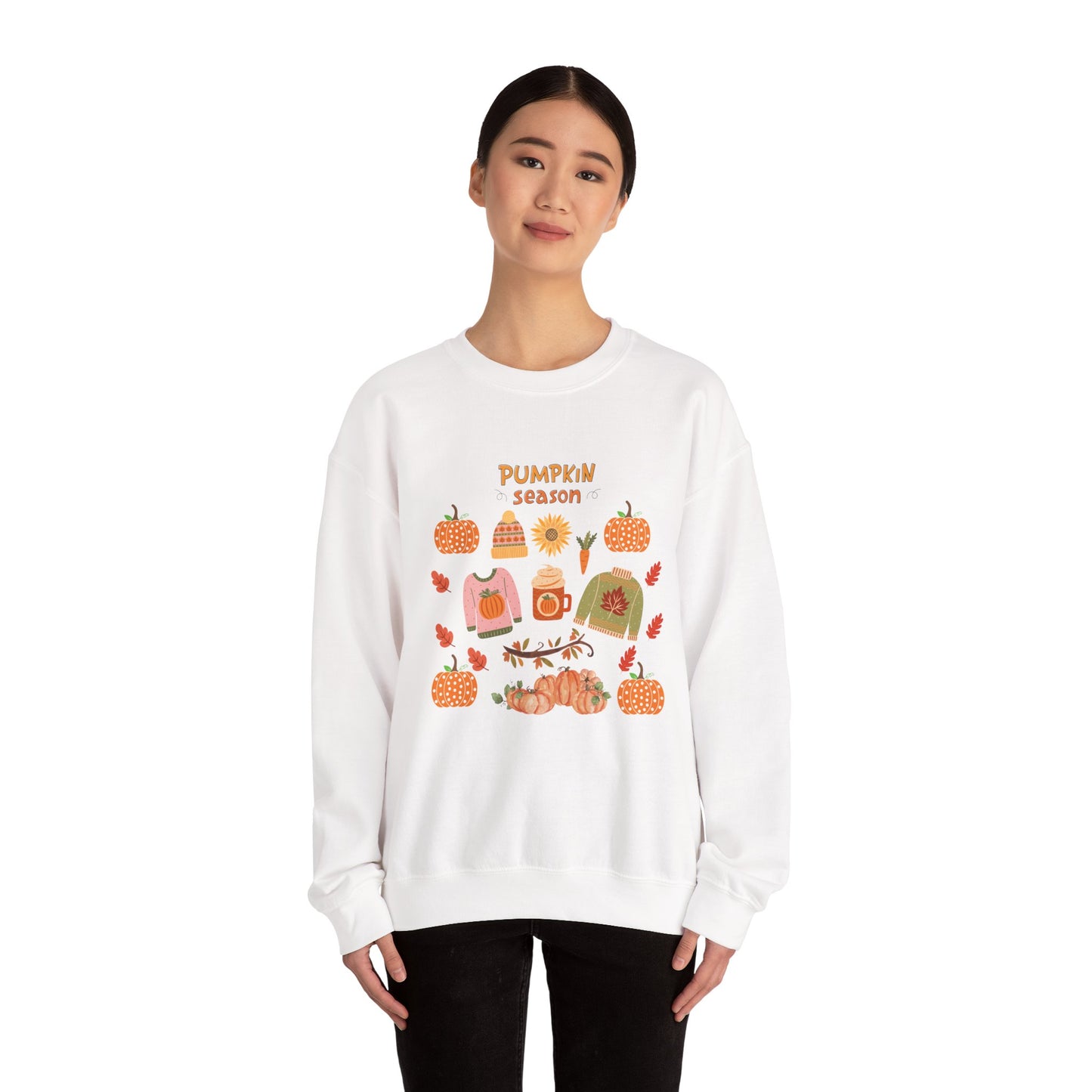 Autumn Vibes Crewneck Sweatshirt, Pumpkin Season Apparel, Cozy Fall Sweater, Unisex Sweatshirt for Thanksgiving, Pumpkin Lover Gift