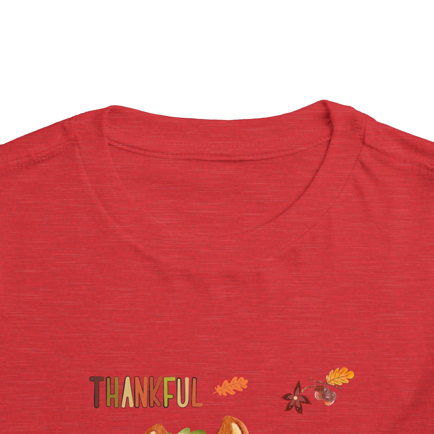 Toddler Short Sleeve Tee - Thankful Squirrel Design, Kids Fall T-Shirt, Thanksgiving Gift, Cute Toddler Apparel, Autumn Outfit