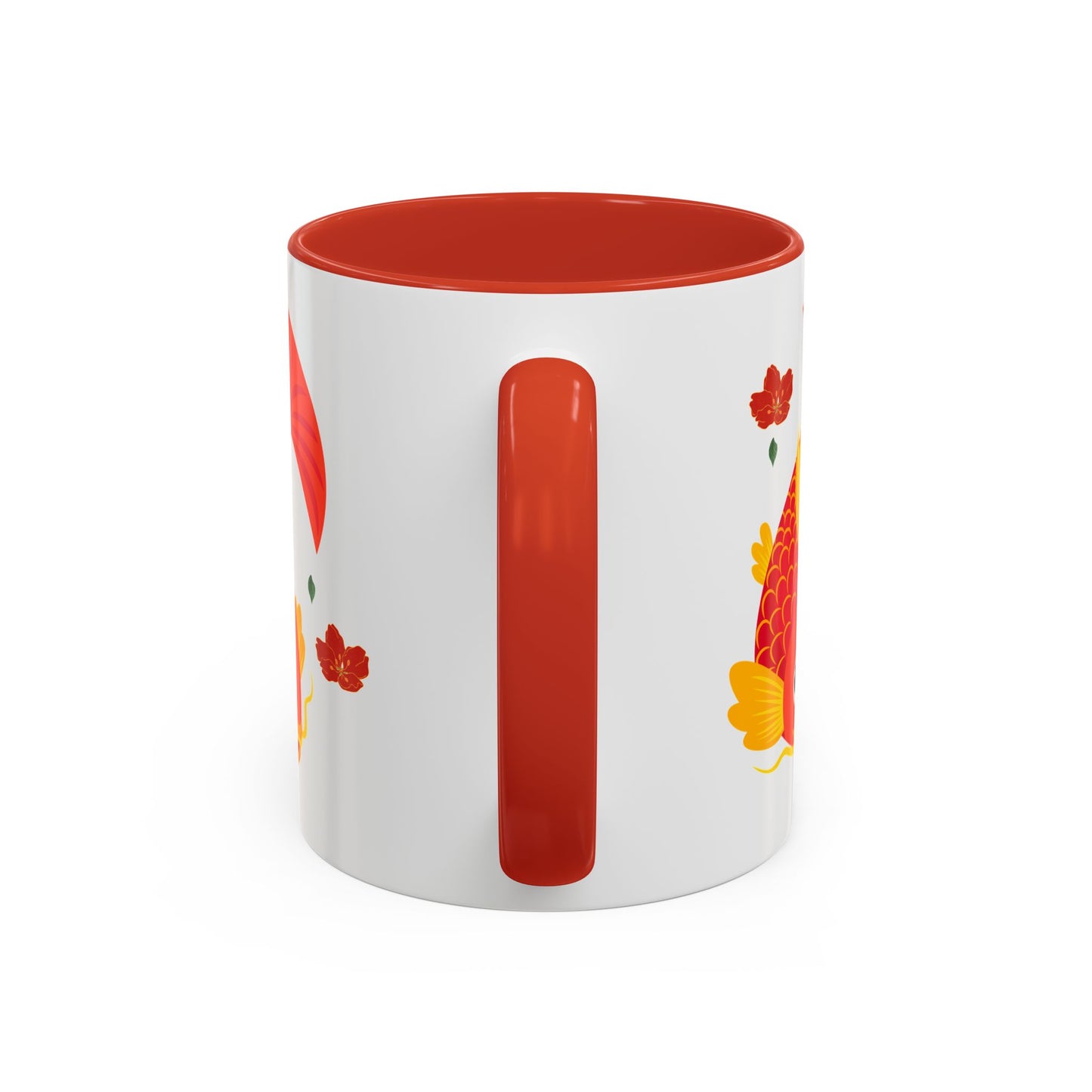 Goldfish with flowing fins and red blossoms Coffee Mug