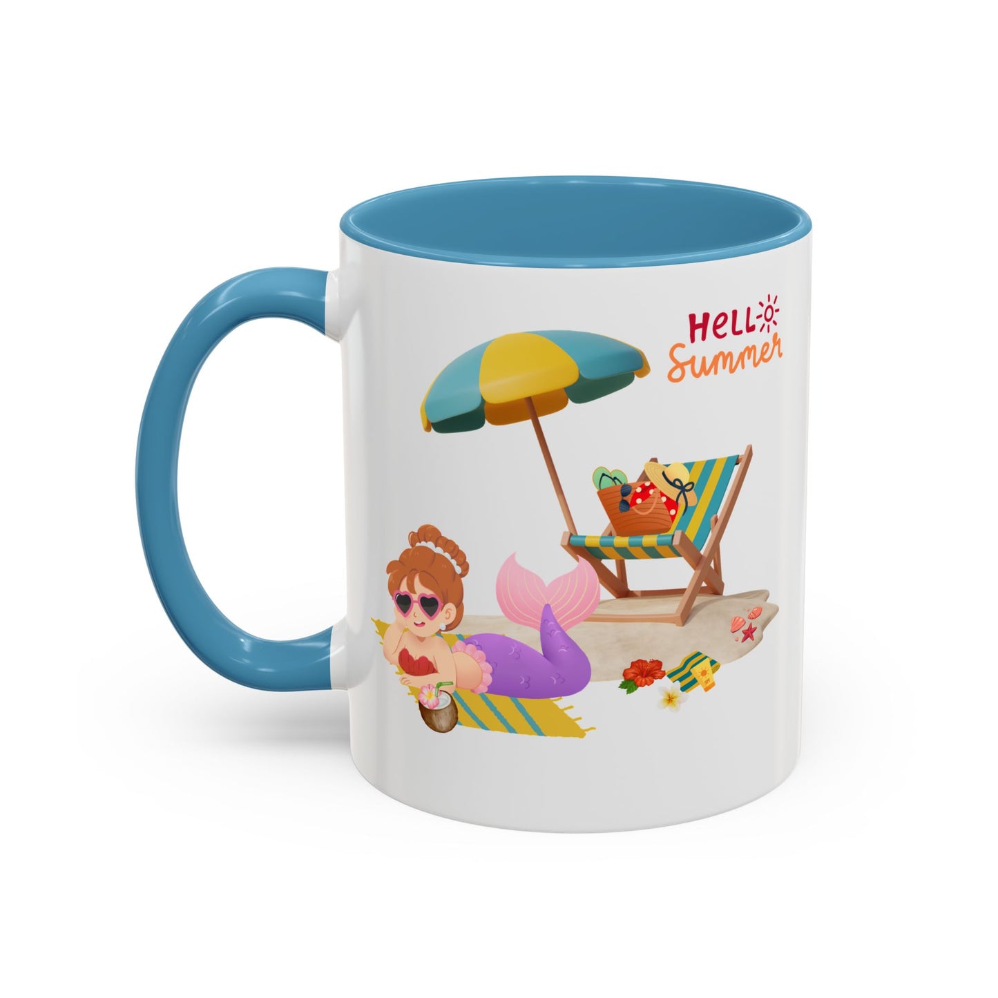 Mermaid lounging on a beach towel Coffee Mug