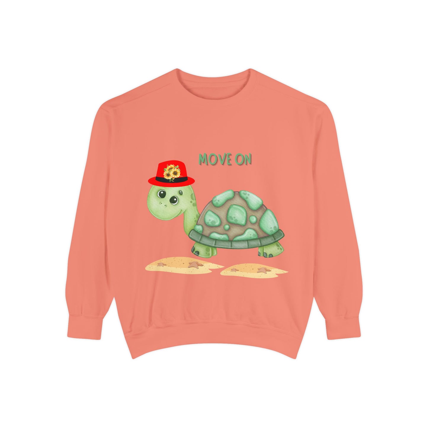 Turtle with a sunflower hat Unisex Garment-Dyed Sweatshirt