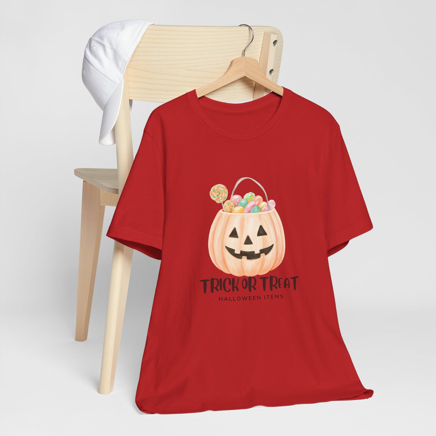 Halloween Trick or Treat T-Shirt, Unisex Graphic Tee, Fall Wardrobe Addition, Perfect for Halloween Parties, Spooky Season Wear