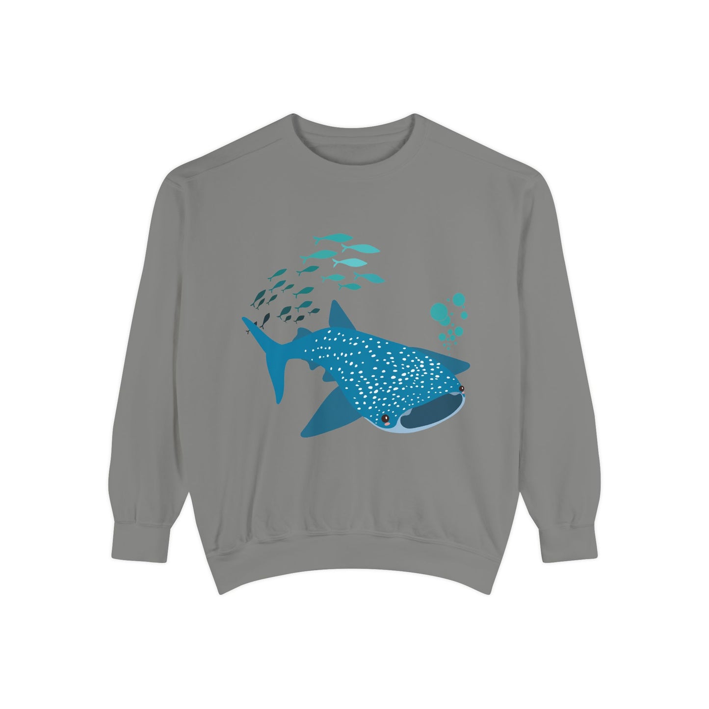 Whale Shark school of fish and buddles Unisex Garment-Dyed Sweatshirt