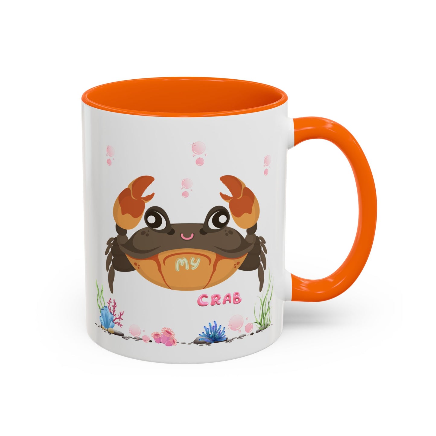 Crab with subtle bubbles and underwater flora Coffee Mug