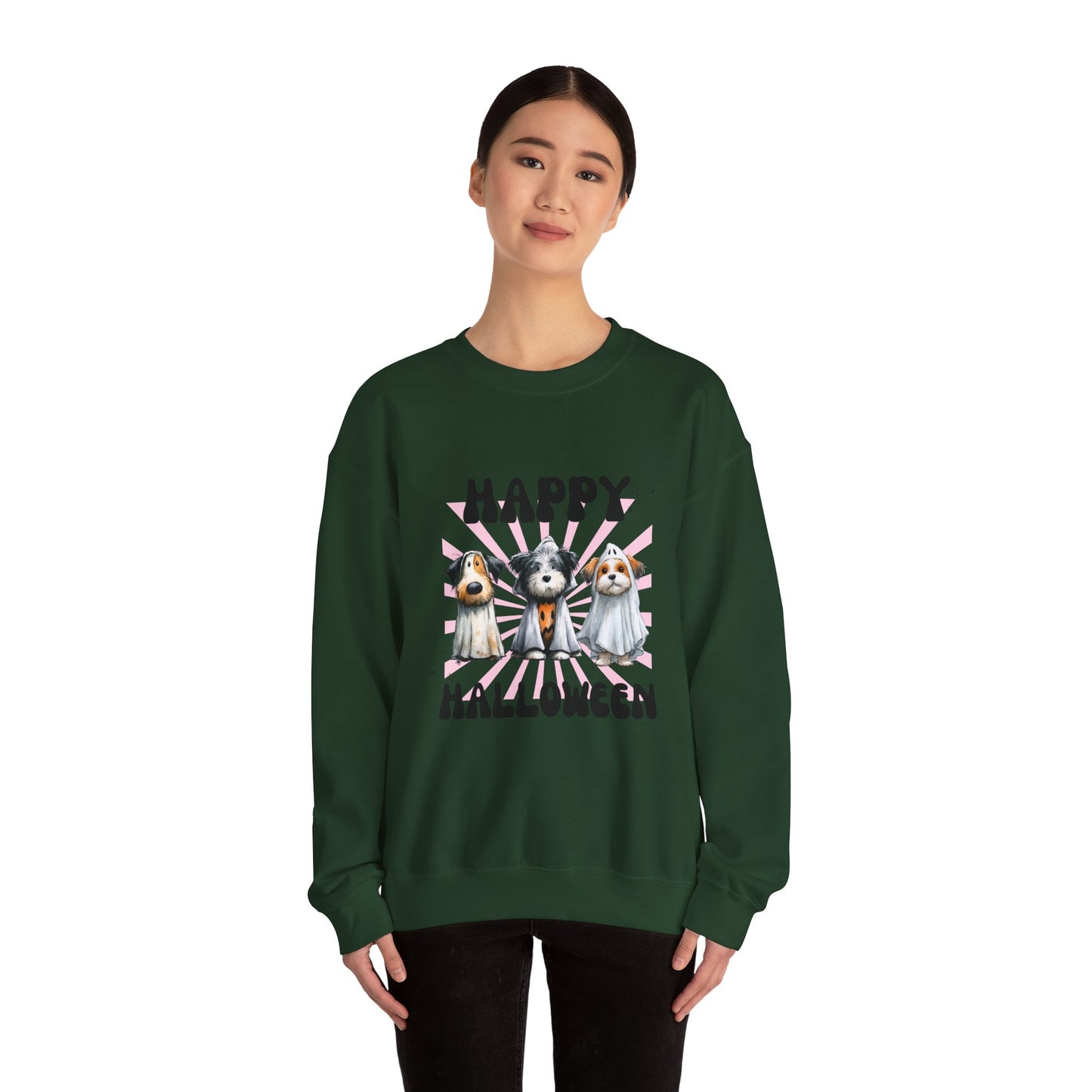 Halloween Dog Crewneck Sweatshirt, Cozy Pet Lover Gift, Unisex Halloween Apparel, Funny Dog Sweatshirt, Fall Fashion