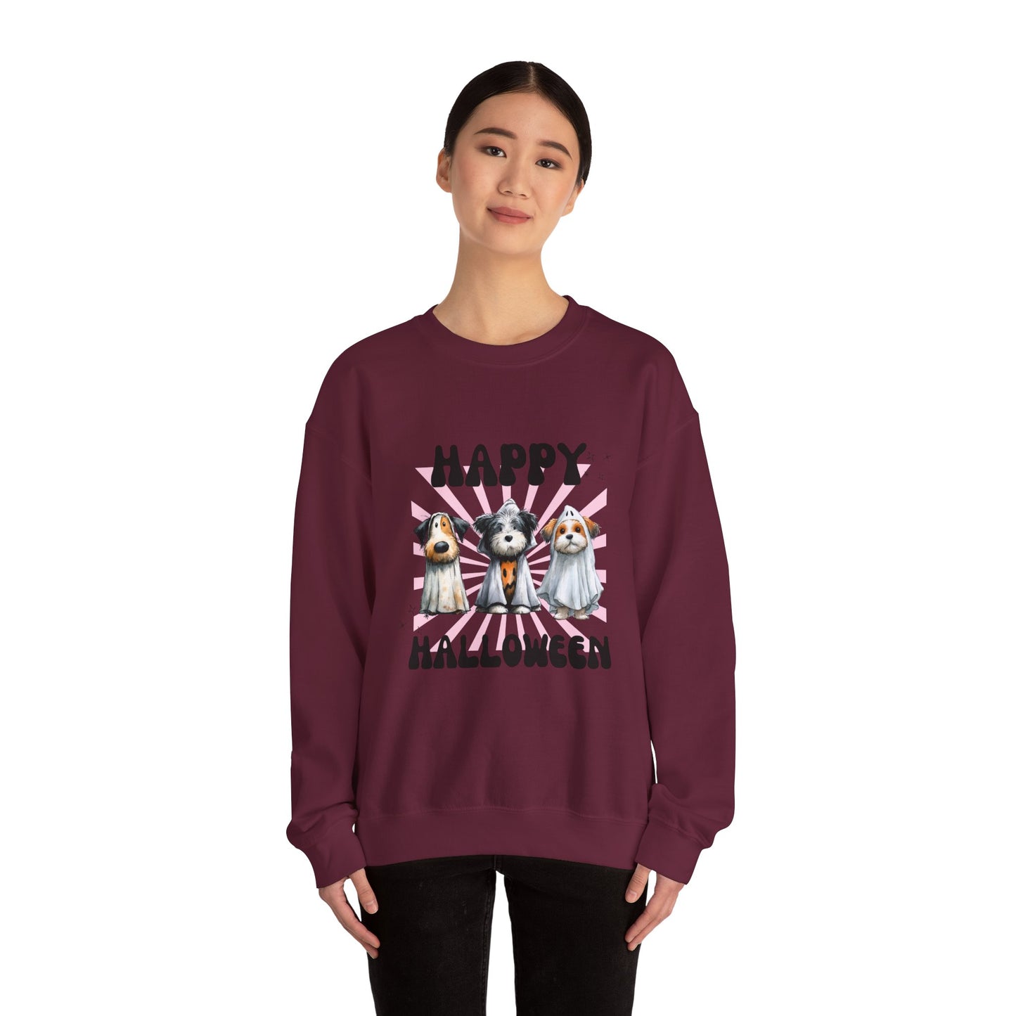 Halloween Dog Crewneck Sweatshirt, Cozy Pet Lover Gift, Unisex Halloween Apparel, Funny Dog Sweatshirt, Fall Fashion