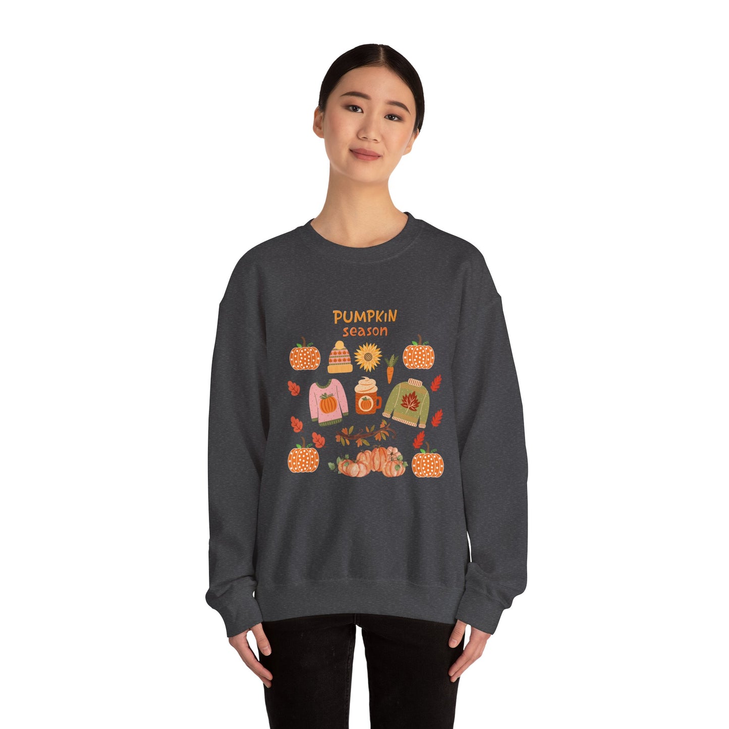 Autumn Vibes Crewneck Sweatshirt, Pumpkin Season Apparel, Cozy Fall Sweater, Unisex Sweatshirt for Thanksgiving, Pumpkin Lover Gift