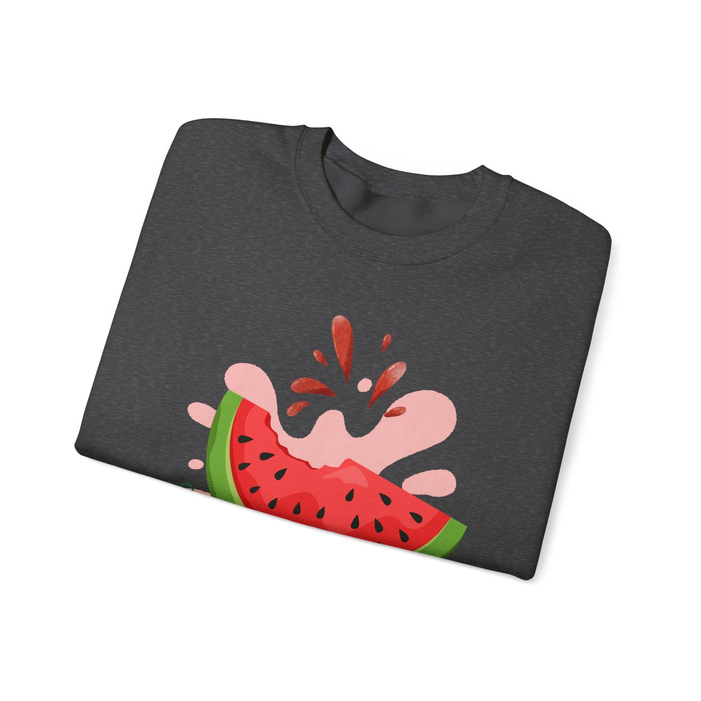 Watermelon Splash Unisex Crewneck Sweatshirt, Summer Vibes Sweatshirt, Cute Fruit Apparel, Gift for Friends, Cute Trendy Sweatshirt