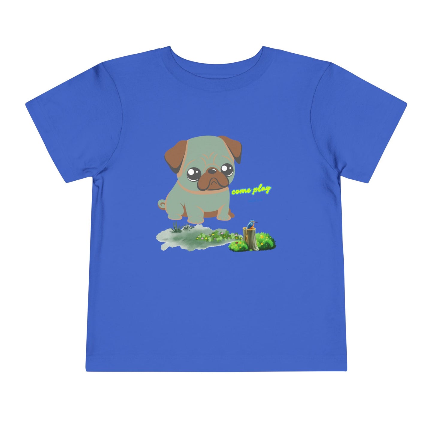 Cute Pug Toddler Tee, Adorable Dog Shirt, Kids Animal Tee, Gift for Dog Lovers, Cute Toddler Clothing, Playful Summer Outfit