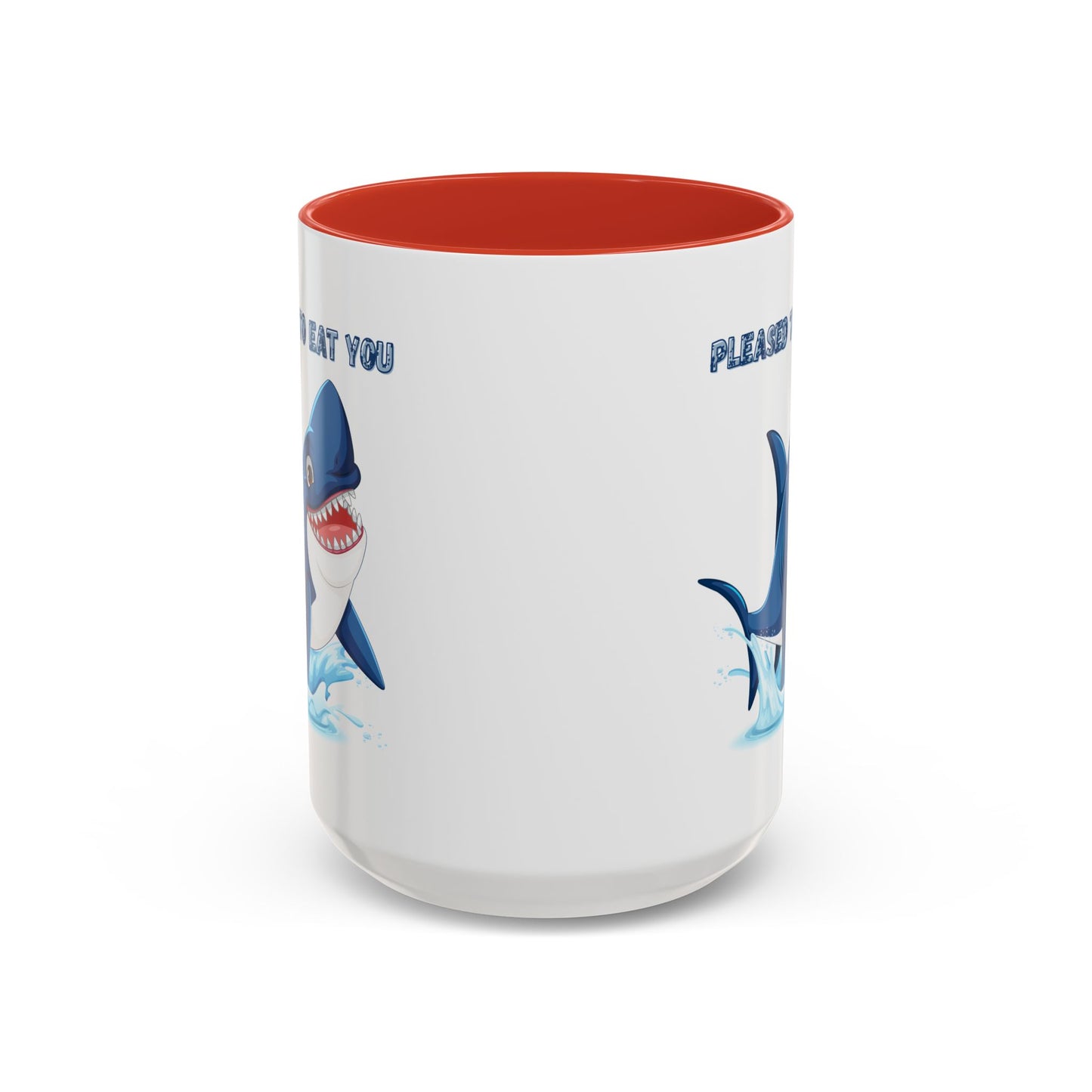 Humorous cartoon shark with threatening text Coffee Mug