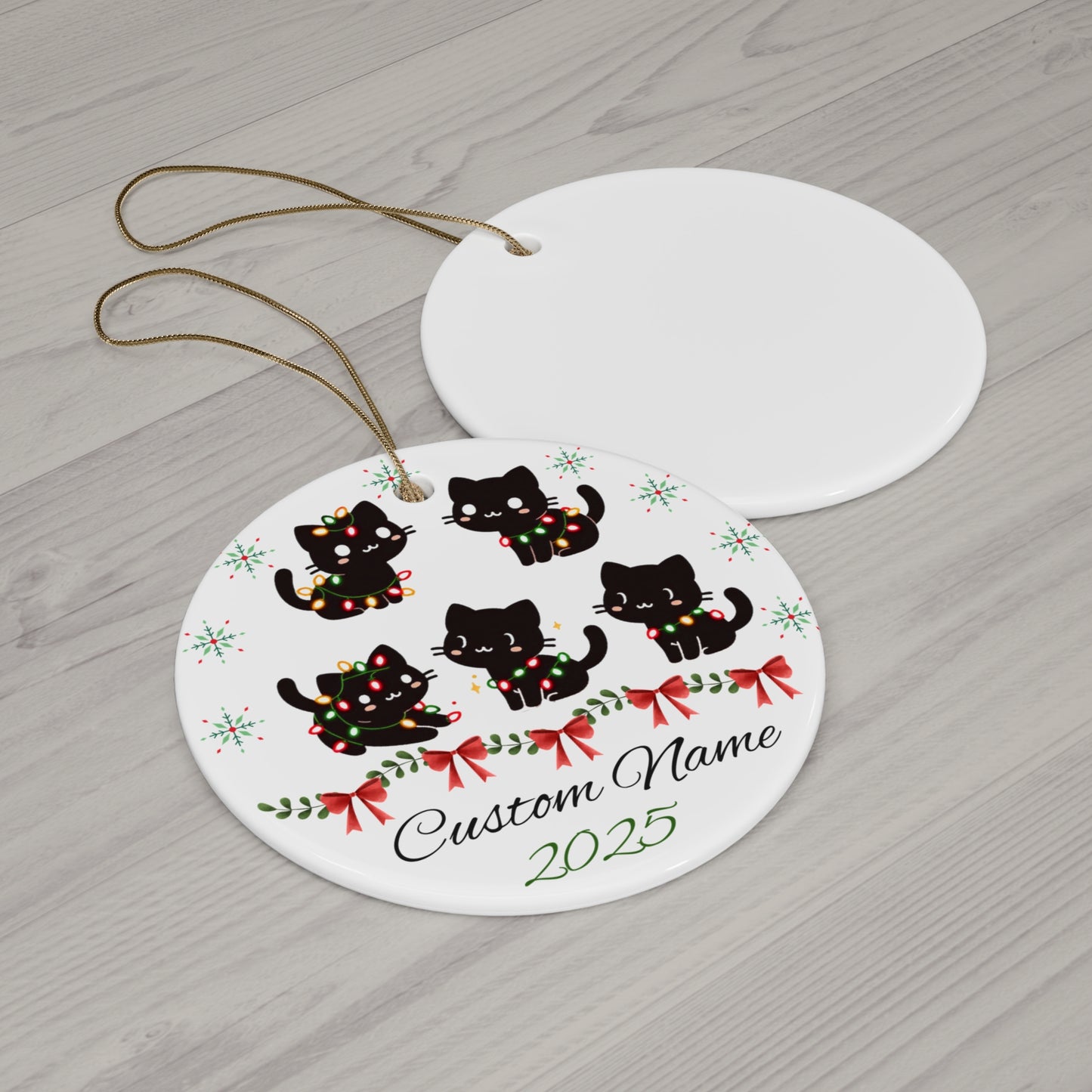 Custom Cat Christmas Ornament | Personalized Holiday Decor, Kitty Gift for Pet Lovers, Unique Keepsake, Tree Decoration, 2025