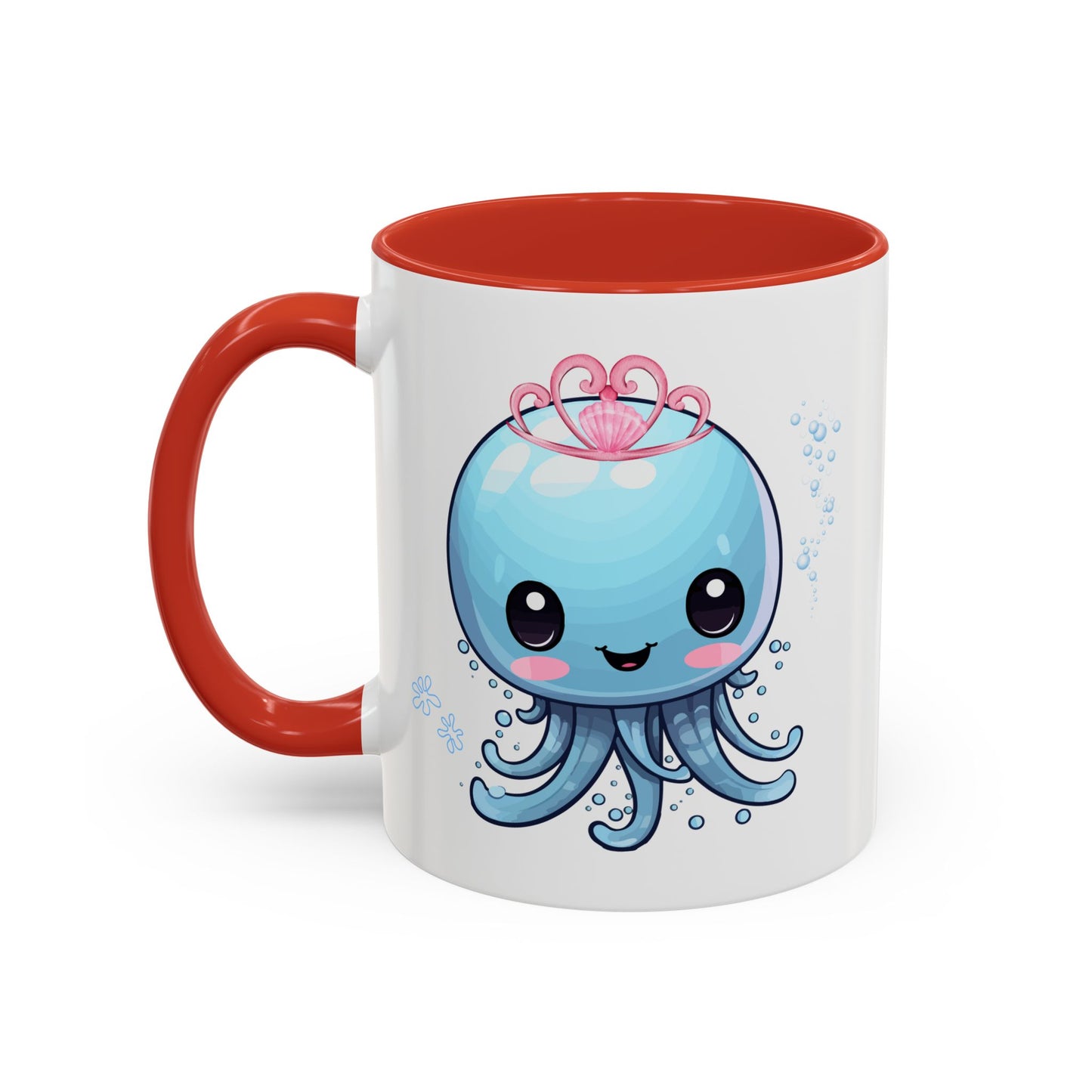 Blue jellyfish with a pink tiara Coffee Mug