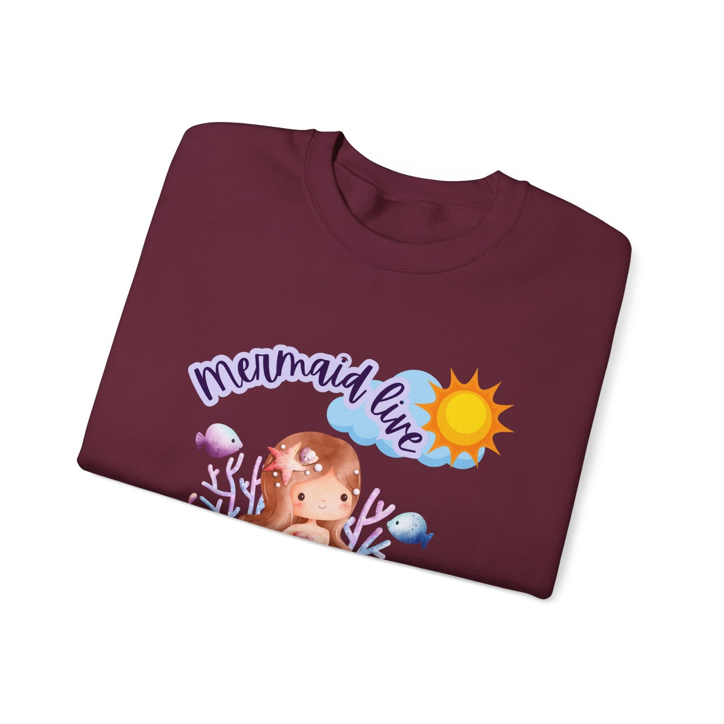 Mermaid Vibes Crewneck Sweatshirt | Cozy Gift for Sea Lovers, Beach Days, Casual Wear, Birthday, Summer