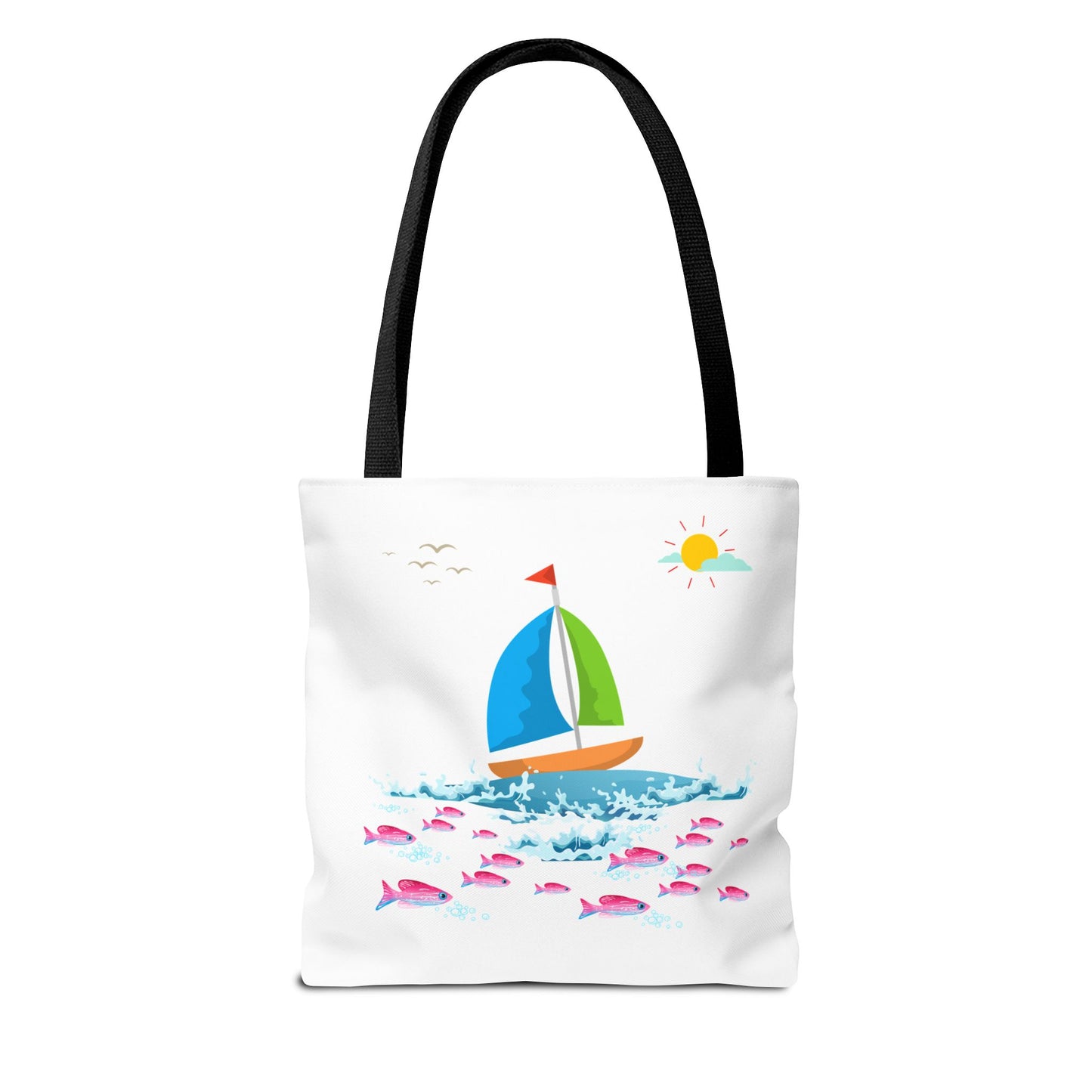 Sailboat and Red fish Tote Bag