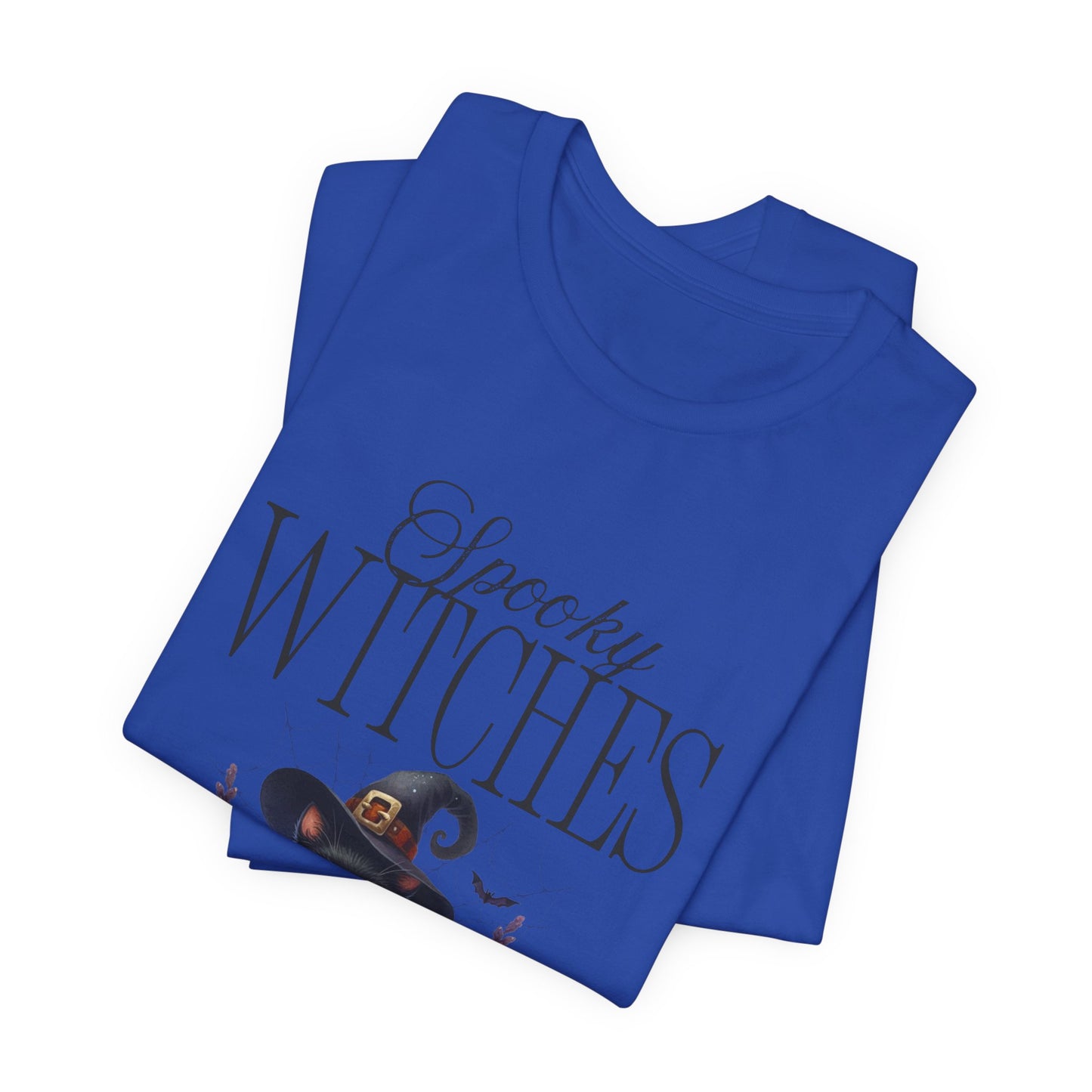 Spooky Witches Halloween Tee, Unisex Short Sleeve Shirt, Witch T-Shirt, Halloween Costume Top, Cat Lovers Gift, Fall Fashion