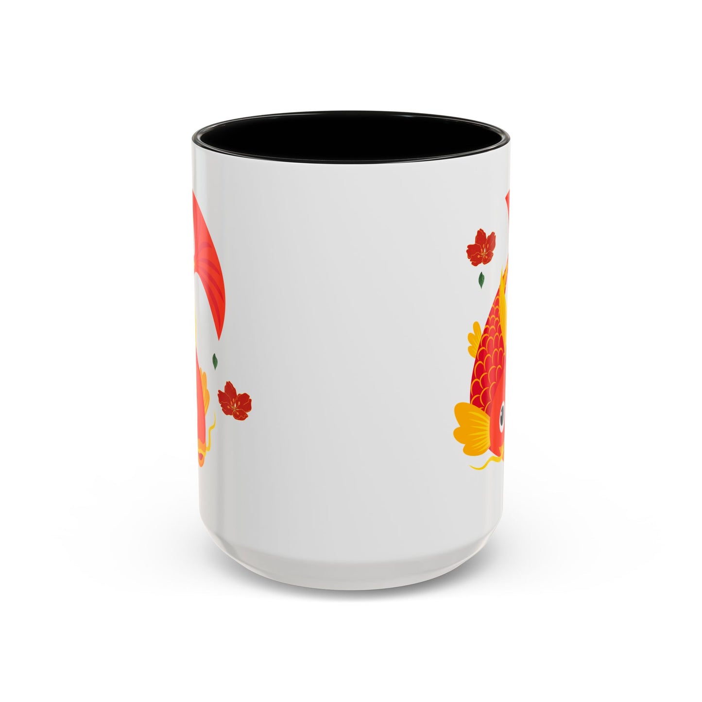 Goldfish with flowing fins and red blossoms Coffee Mug