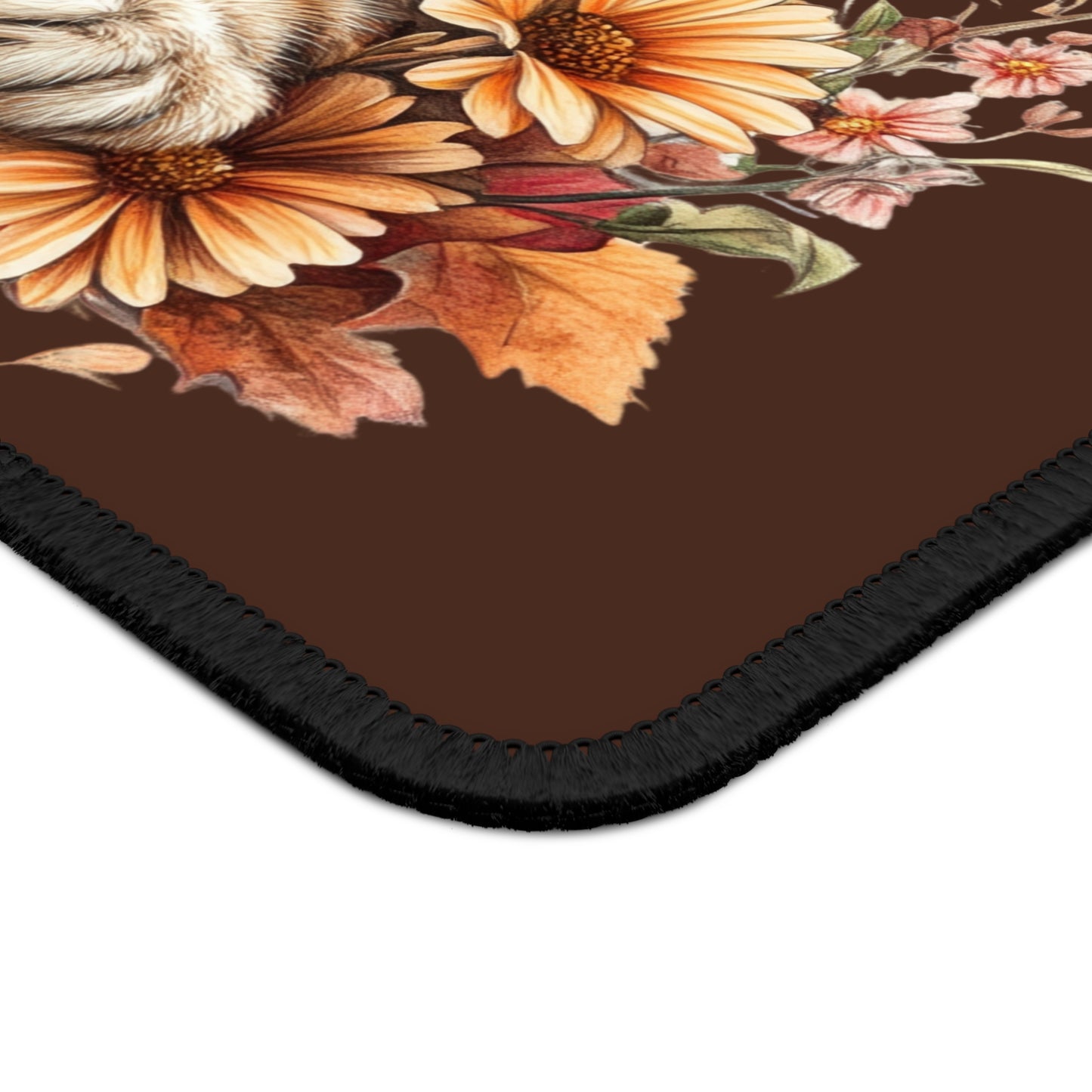 Cute Kitten Floral Gaming Mouse Pad — Adorable Cat Desk Mat for Gamers & Cat Lovers