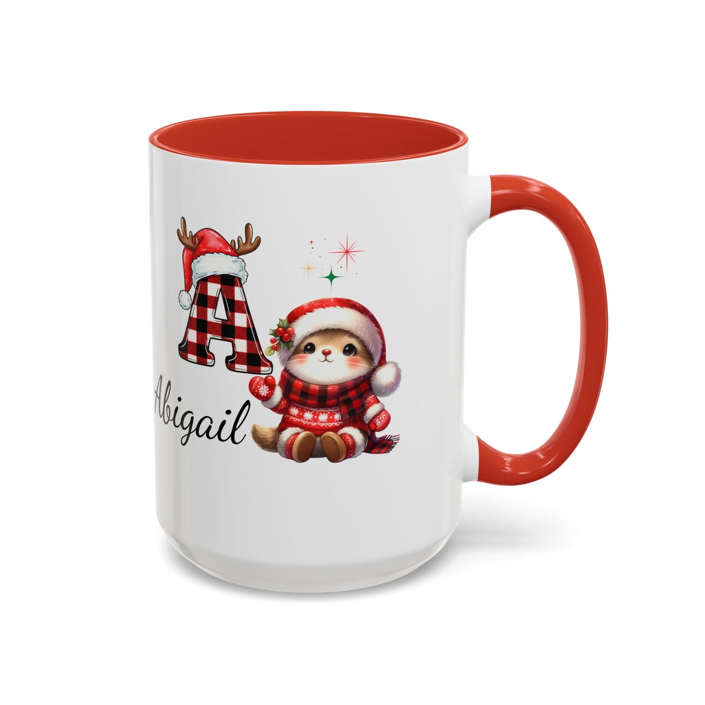 Festive Personalized Coffee Mug, Holiday Gift for Coffee Lovers, Custom Name Mug, Cute Animal Design, Perfect for Christmas