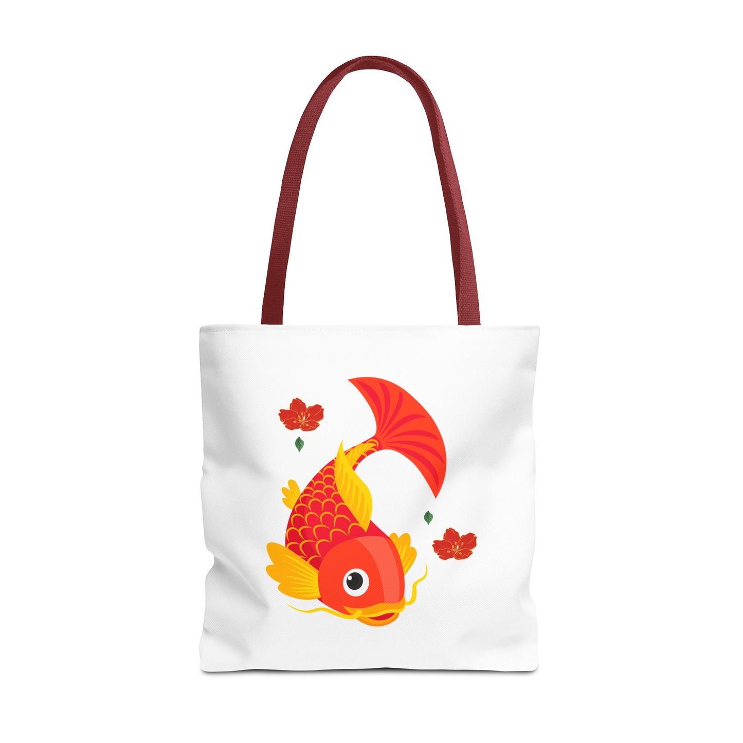 Goldfish with flowing fins and red blossoms Tote Bag