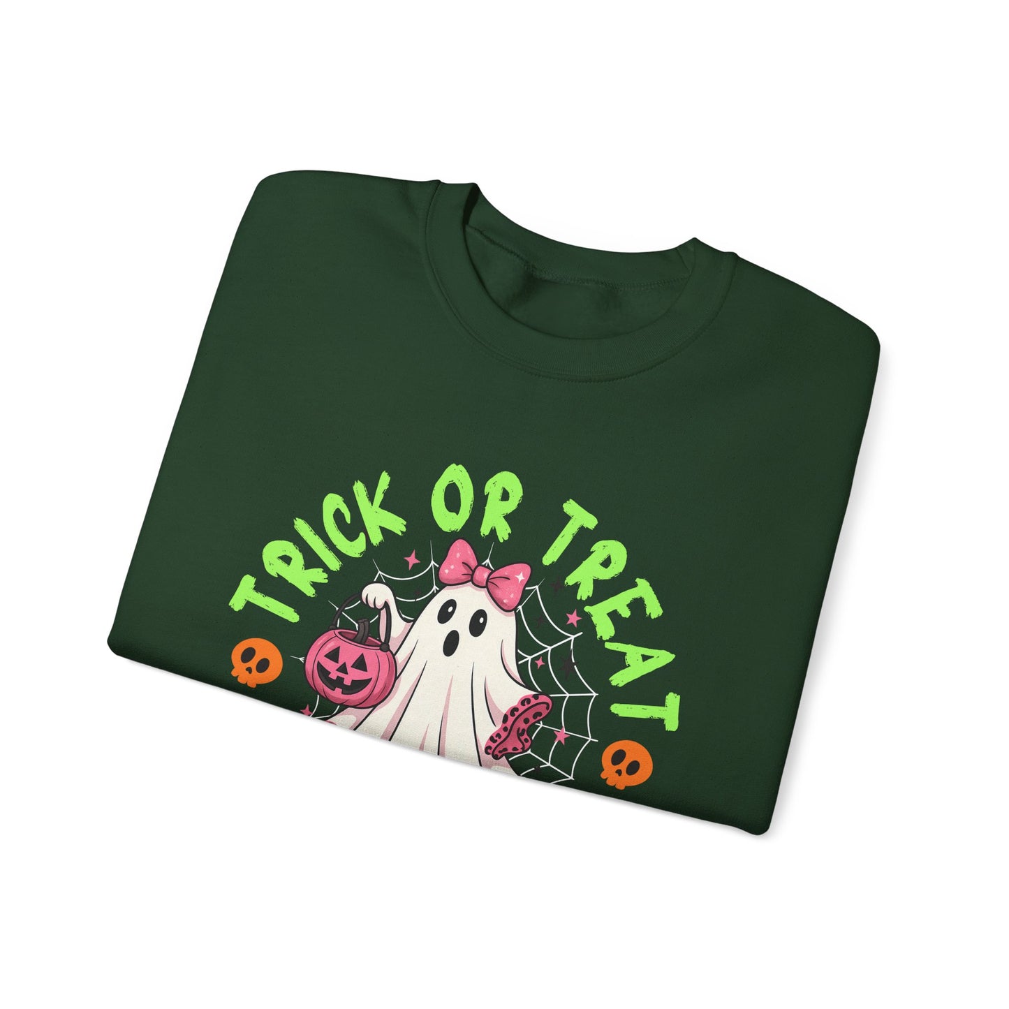 Halloween Crewneck Sweatshirt, Trick or Treat Sweatshirt, Cute Ghost Sweatshirt, Fall Fashion, Halloween Costume