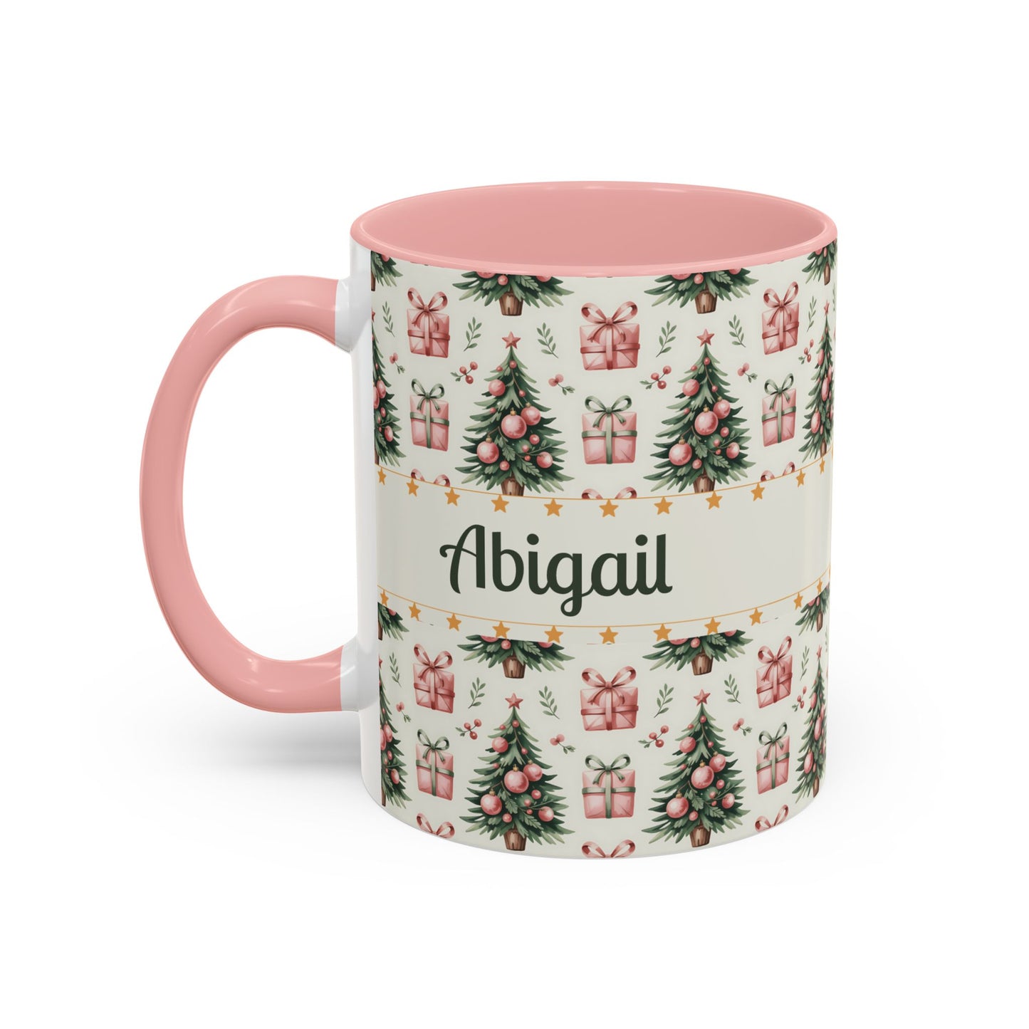 Personalized Christmas Accent Coffee Mug - Holiday Gift, Custom Name Mug, Festive Drinkware, Winter Celebrations, Home Decor