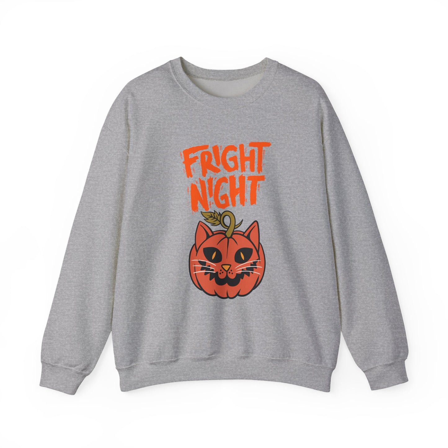Halloween Cat Sweatshirt, Cozy Fall Apparel, Unisex Crewneck, Fright Night Design, Halloween Gift, Autumn Fashion