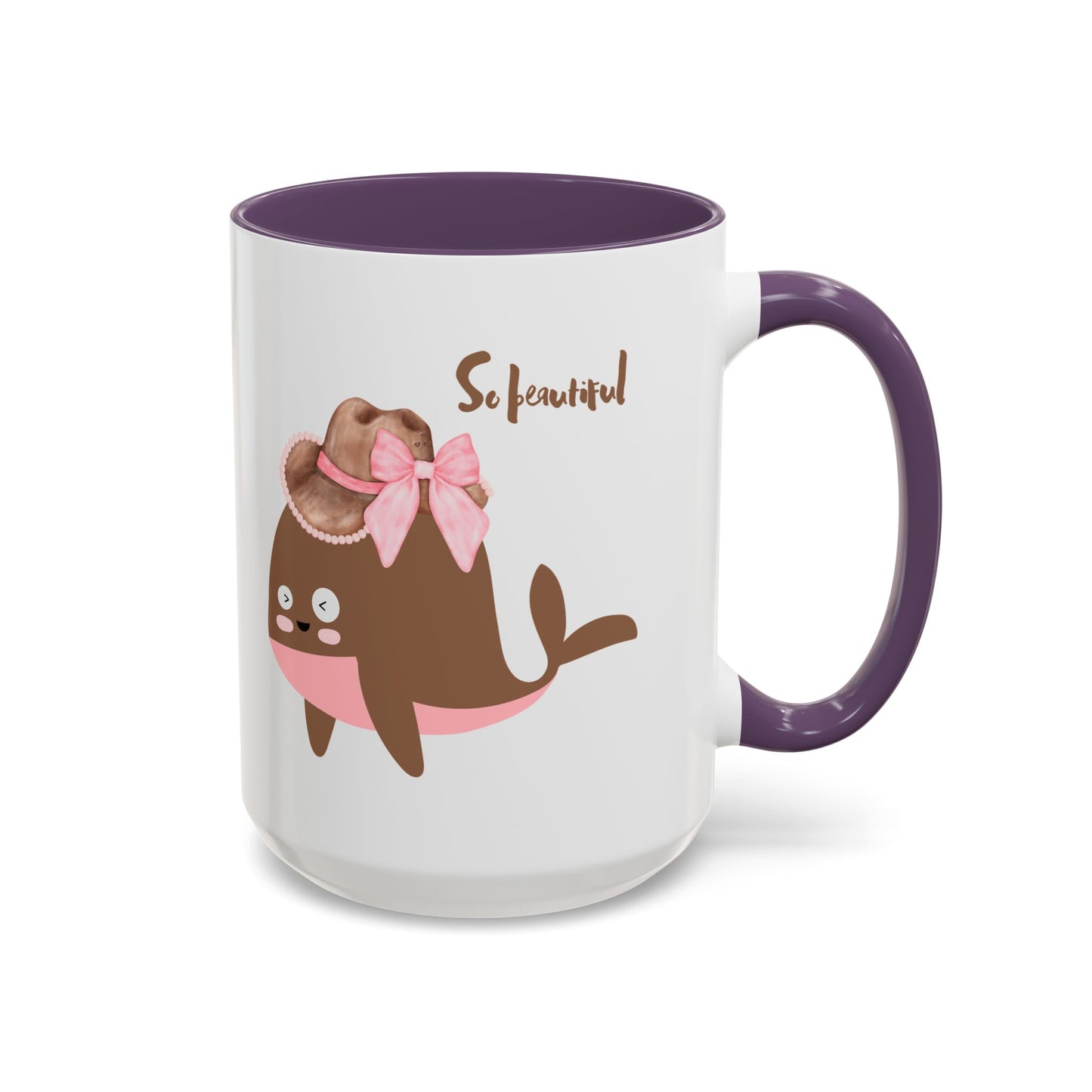 Whale wearing a cowboy hat with a pink bow Coffee Mug