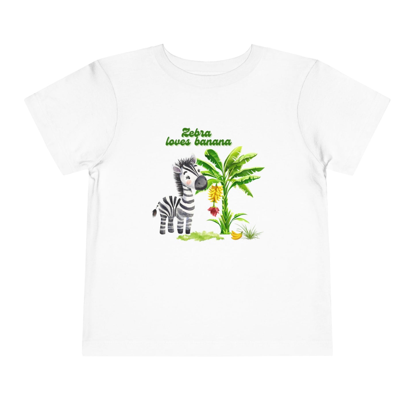 Cute Zebra Loves Bananas Toddler Tee, Kids Animal Birthday Gift, Playful Summer Wear, Fun Graphic T-Shirt, Adorable Toddler Apparel
